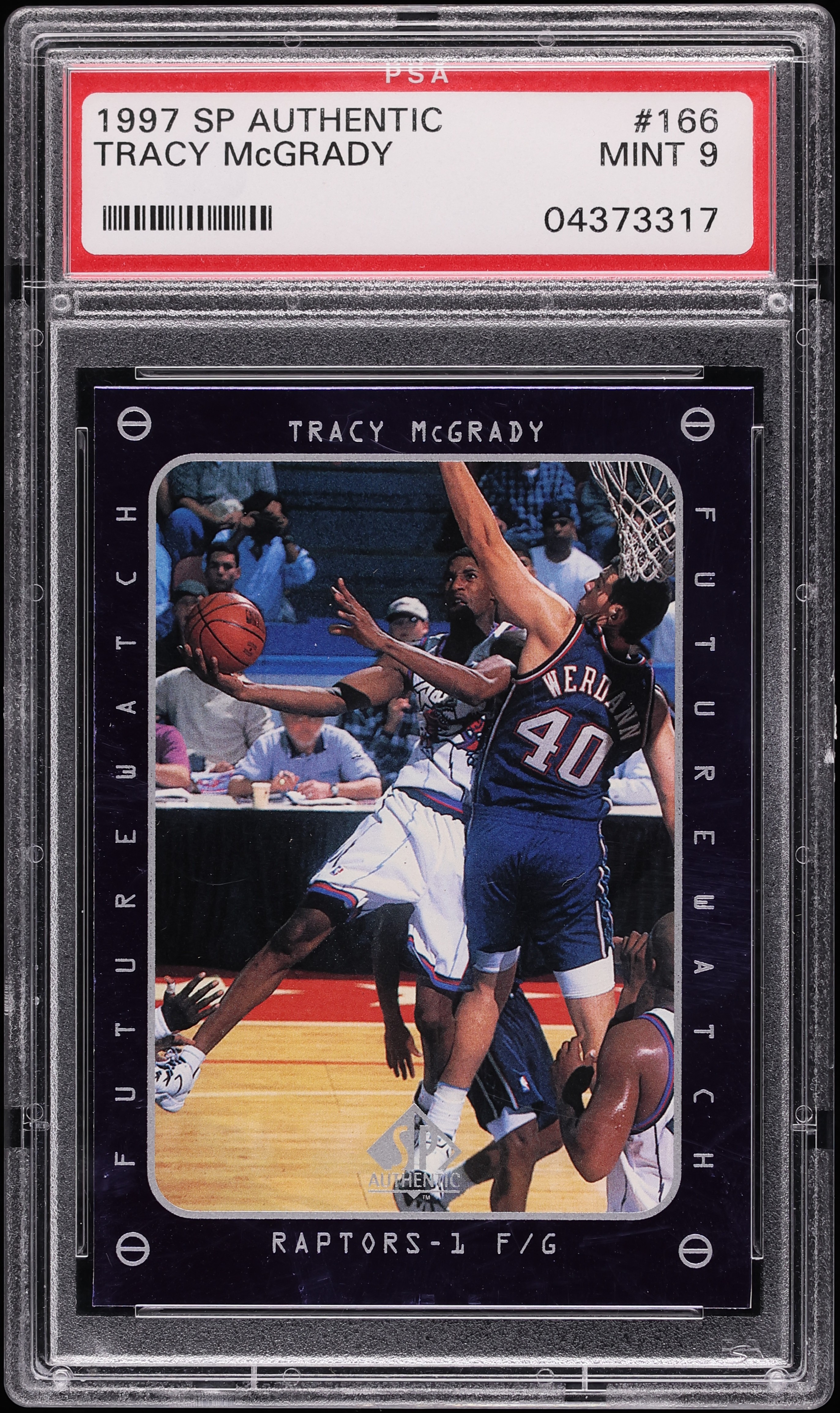 1997 SP Authentic Tracy McGrady ROOKIE #166 PSA 9 MINT on Fanatics