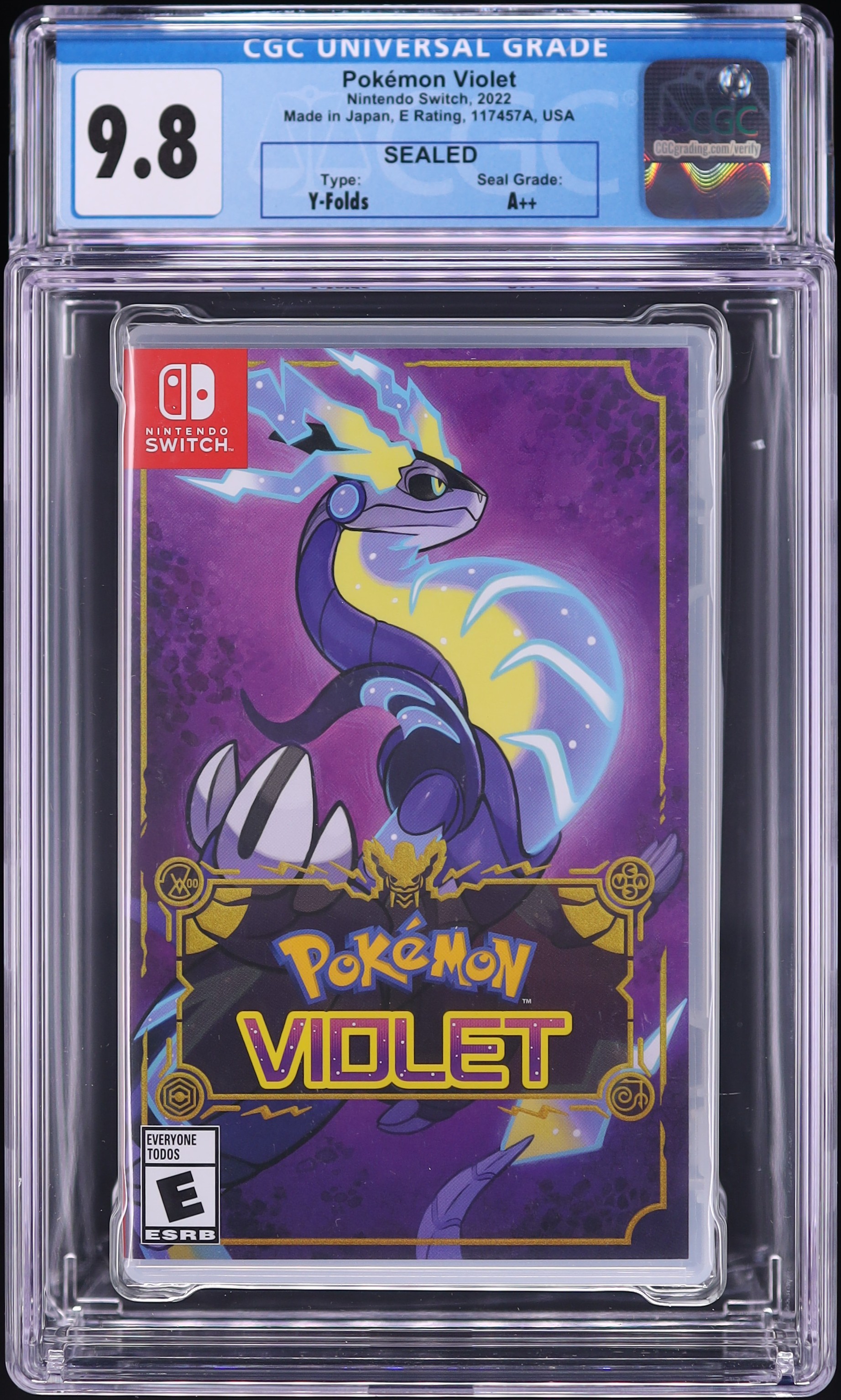 Pokemon Violet (Nintendo Switch) CGC 9.8 A++ SEALED on Fanatics