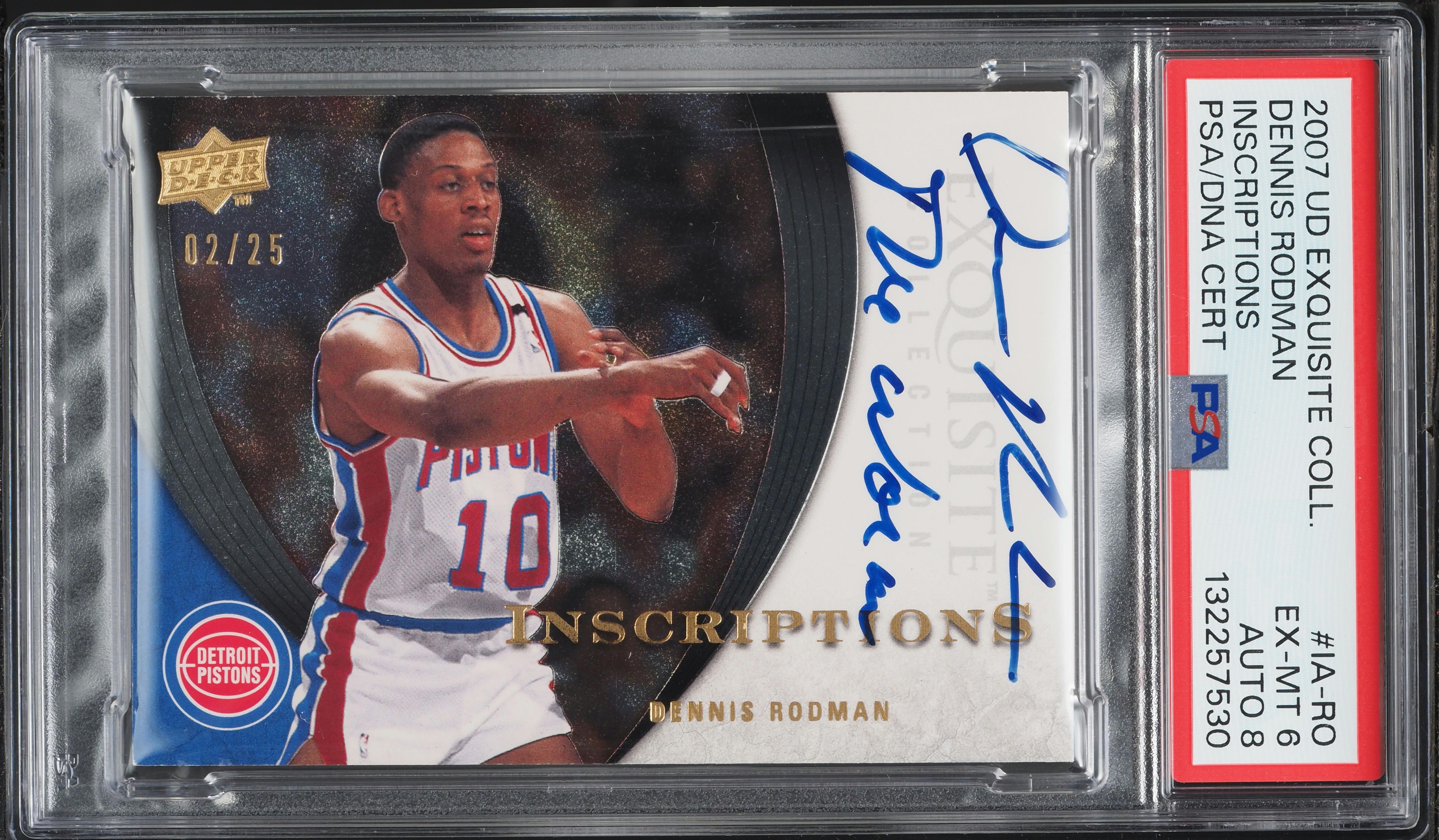 2007 Exquisite Collection Inscriptions Dennis Rodman AUTO DNA 8