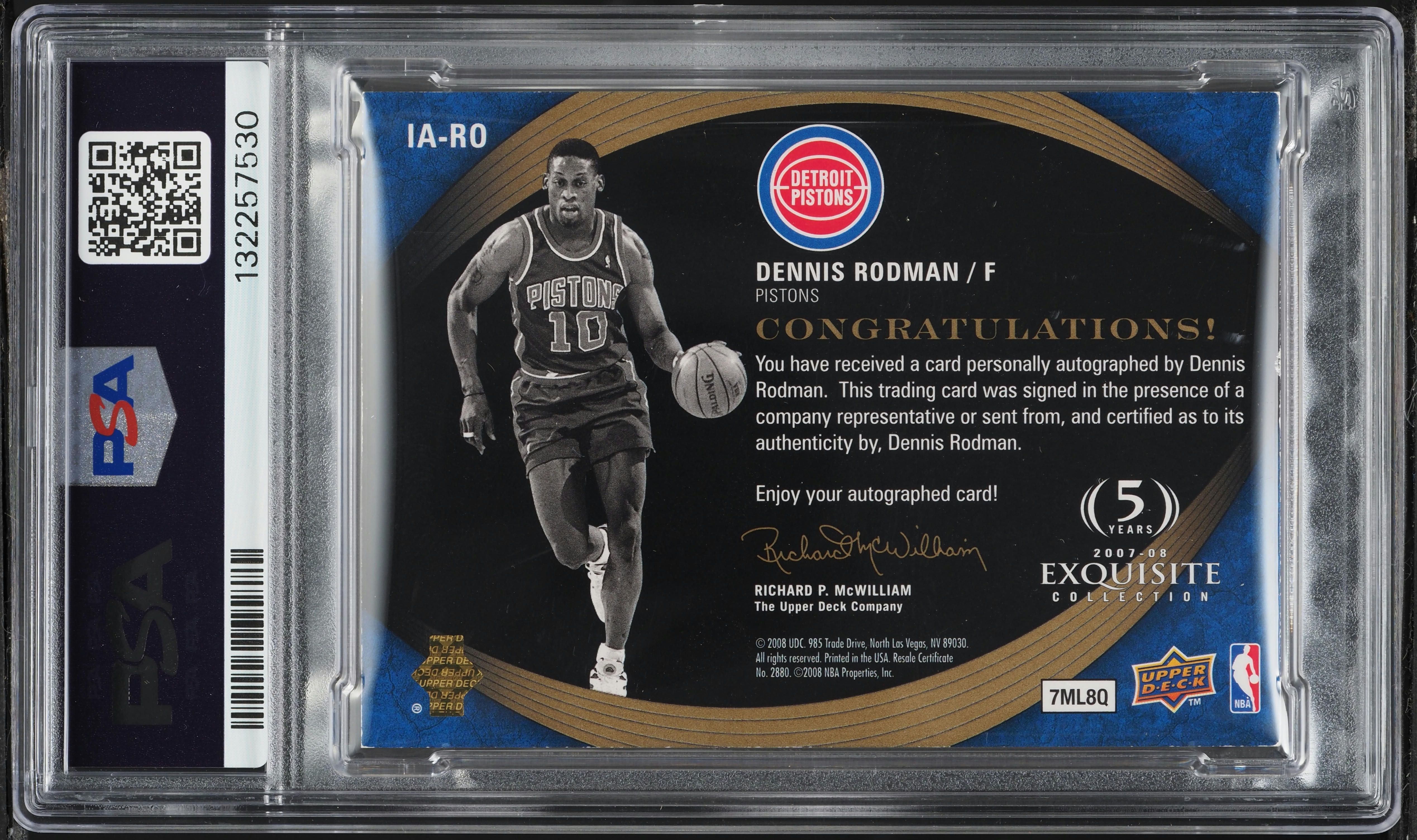 2007 Exquisite Collection Inscriptions Dennis Rodman AUTO DNA 8
