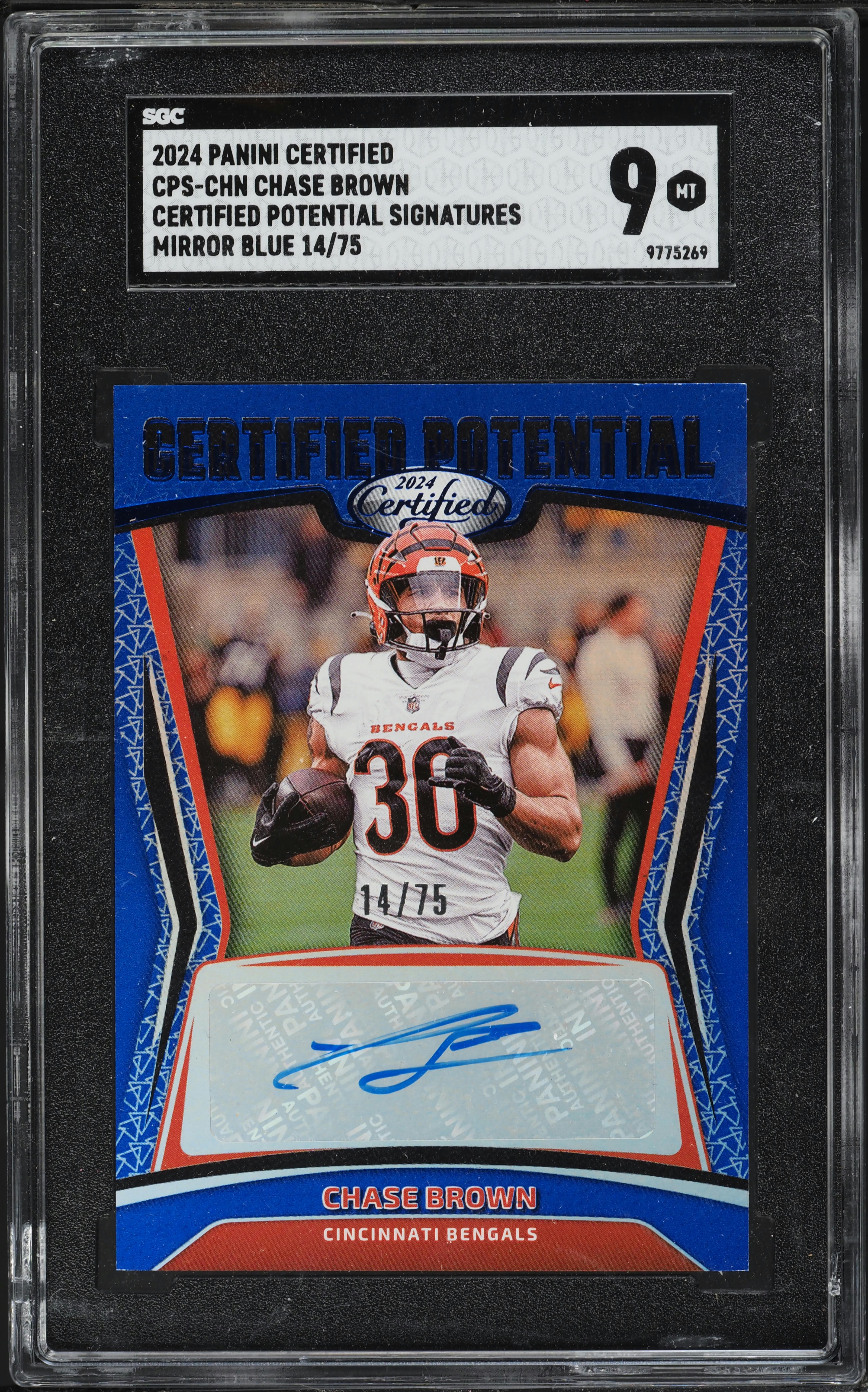 2024 Panini Certified Potential Mirror Blue Chase Brown AUTO /75