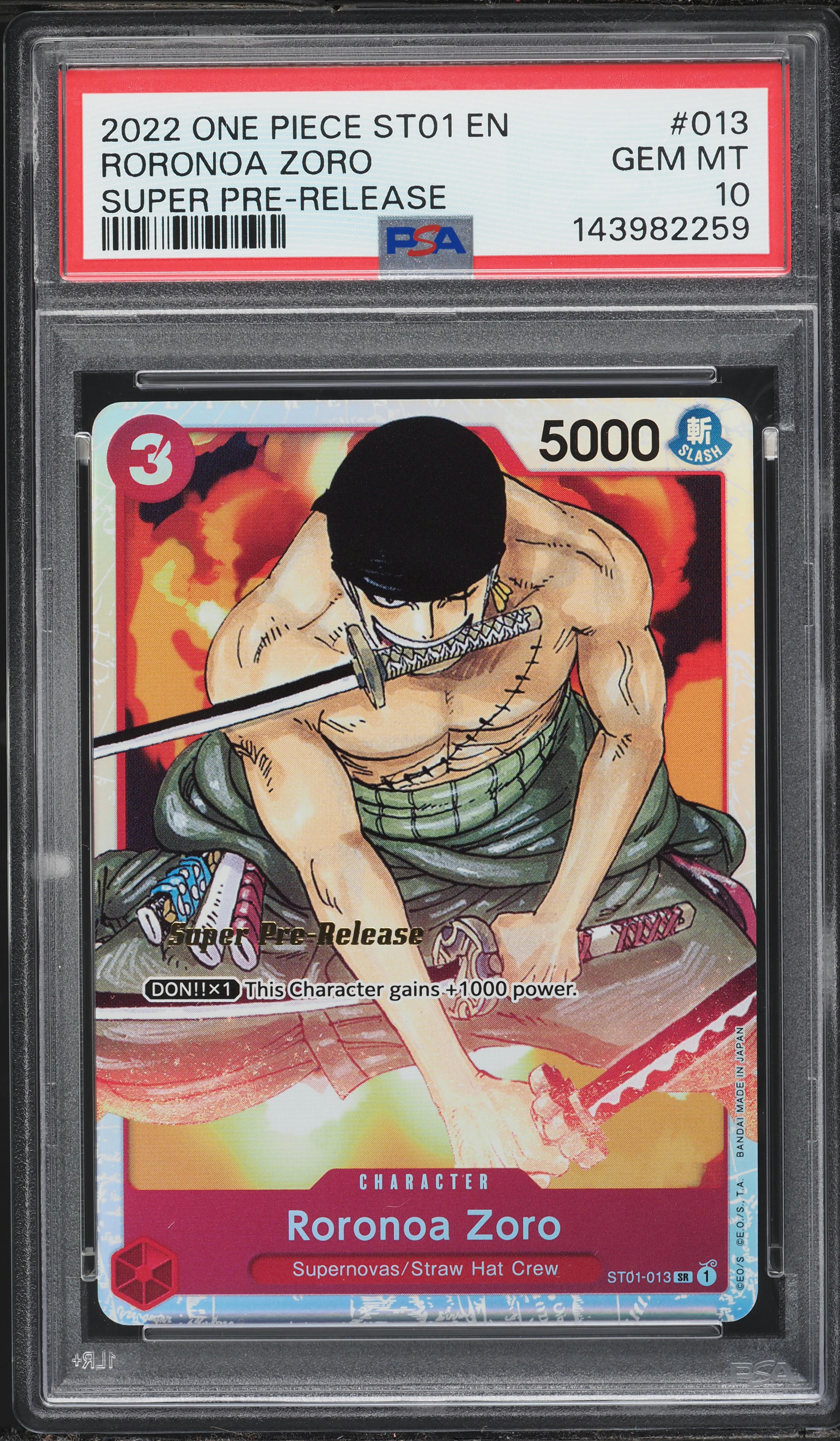 2022 One Piece Straw Hat Crew Super Pre-Release SR Roronoa Zoro