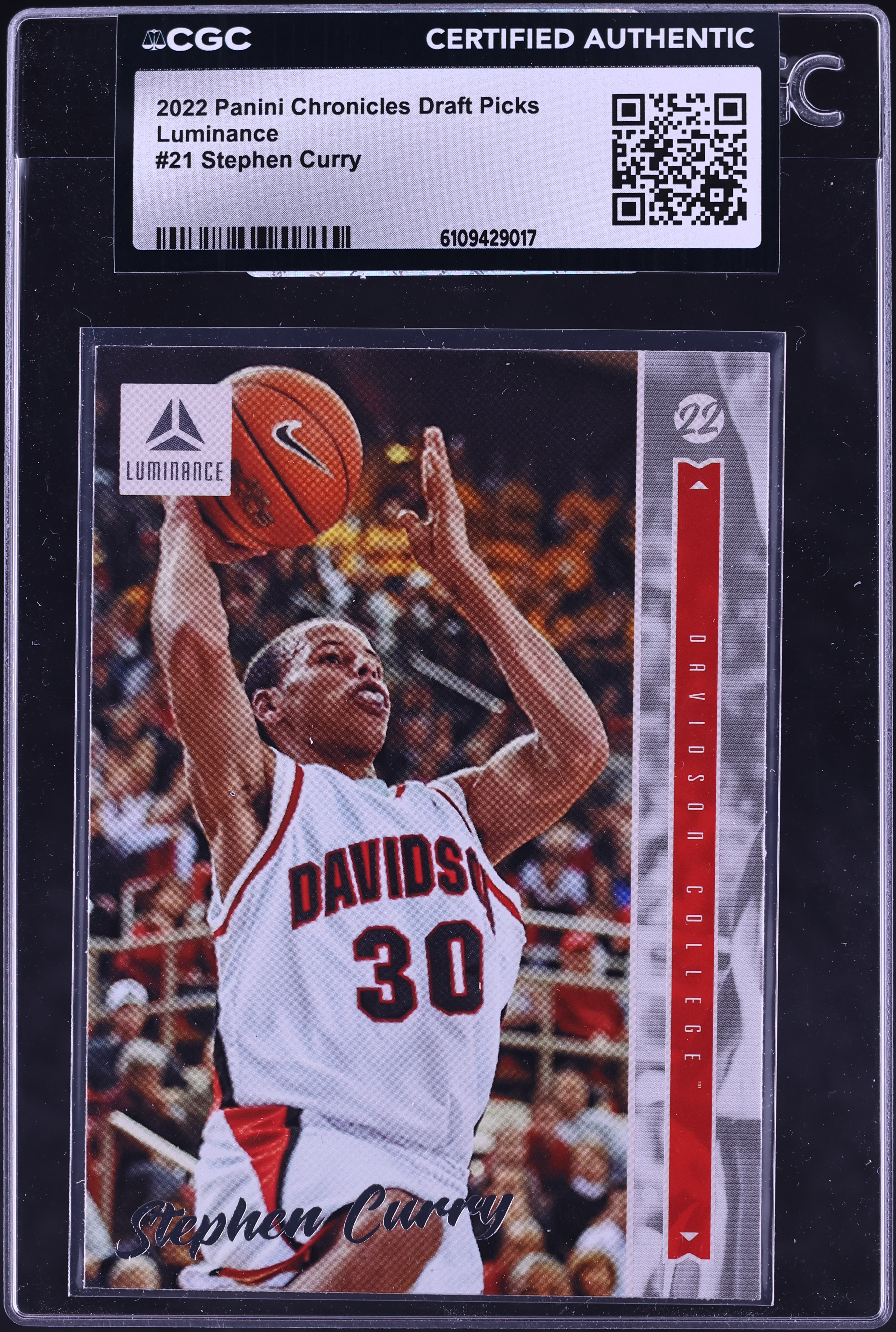 2022 Panini Chronicles Draft Picks Luminance Stephen Curry #21 CGC
