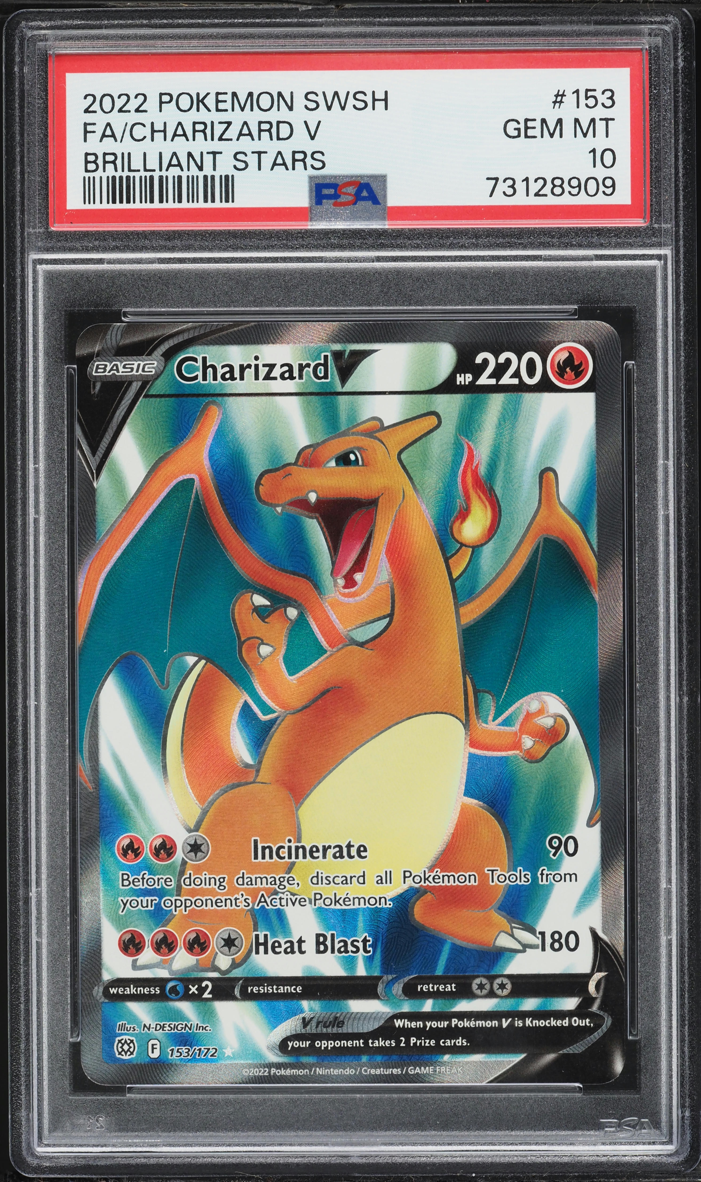 2022 Pokemon Sword & Shield Brilliant Stars Full Art Charizard V