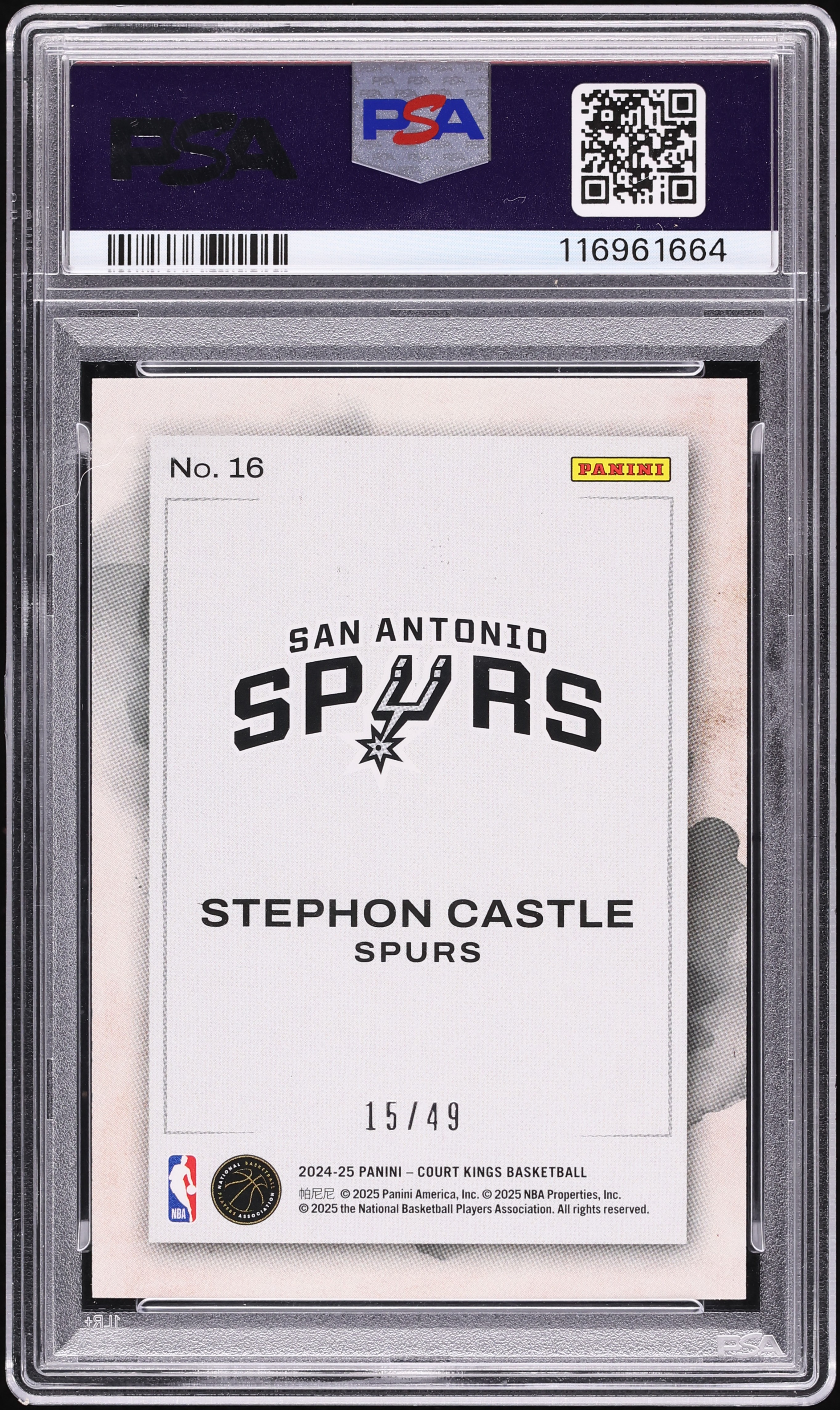 2024 Panini Court Kings Water Color Violet Stephon Castle ROOKIE 