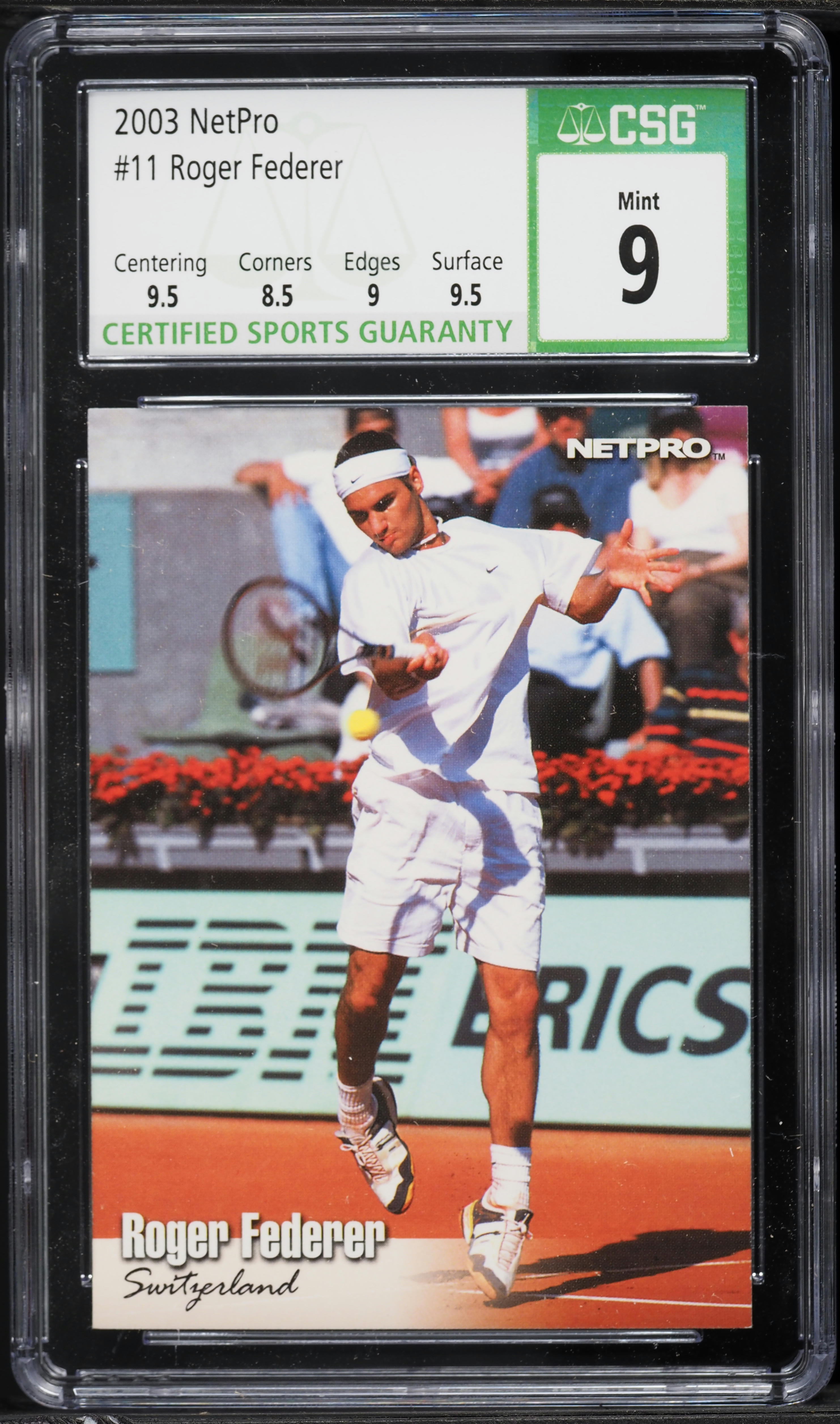 2003 Netpro Tennis Roger Federer ROOKIE #11 CSG 9 MINT on Fanatics