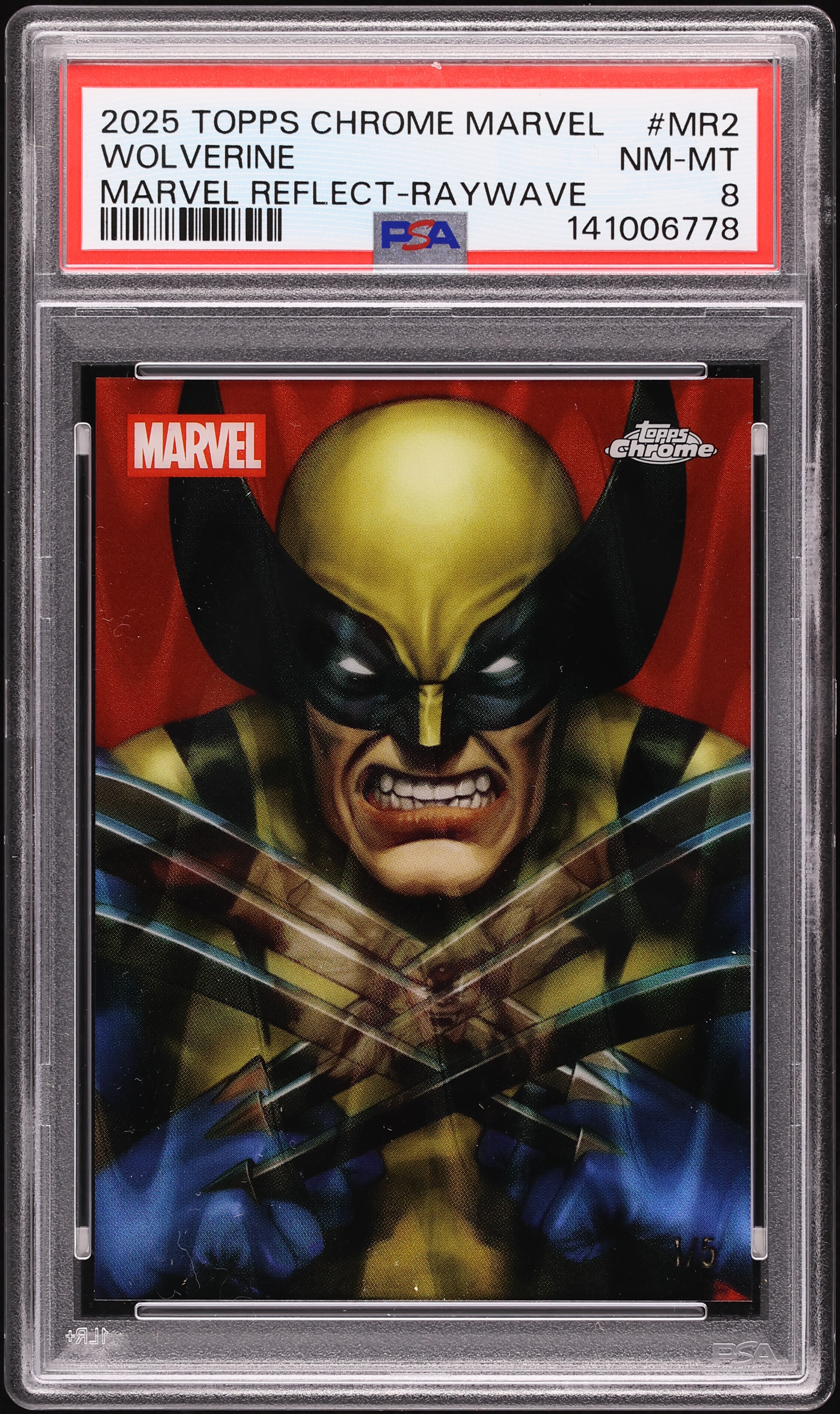 2025 Topps Chrome Marvel Reflections Raywave Wolverine 1/5 #MR-2