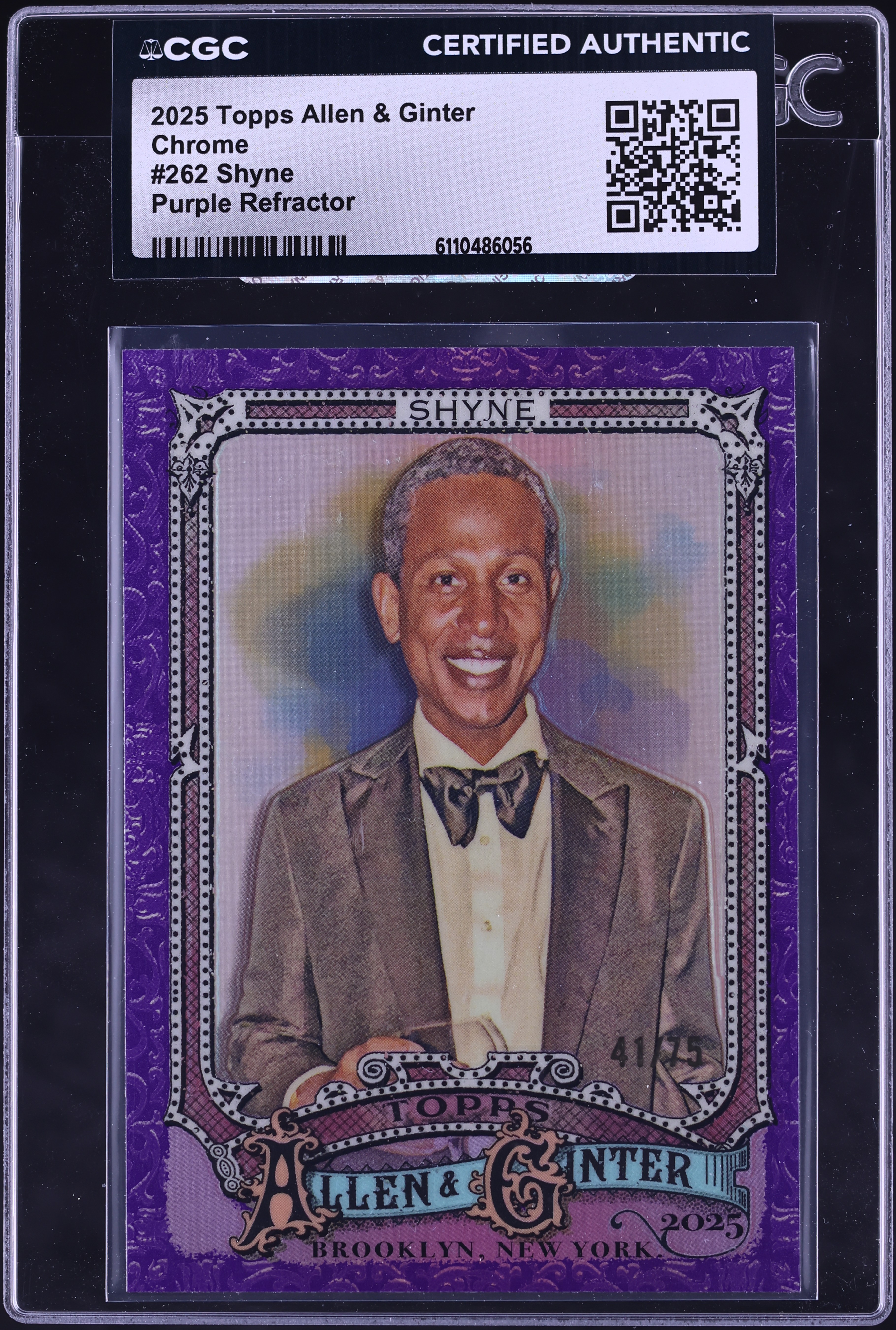 2025 Topps Allen & Ginter Chrome Purple Refractor Shyne /75 #262 