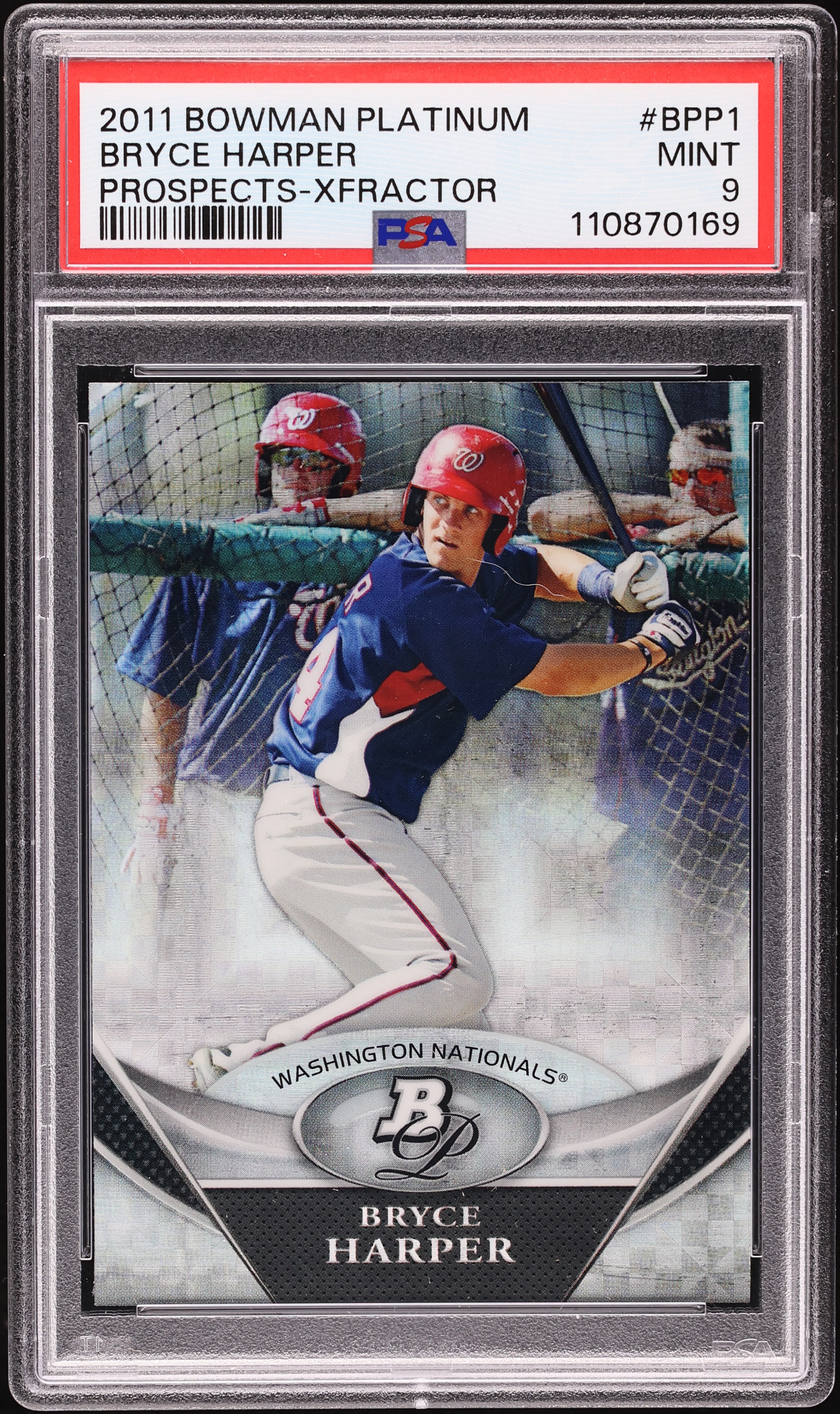 2011 Bowman Platinum Xfractor Bryce Harper PROSPECT #BPP1 PSA 9