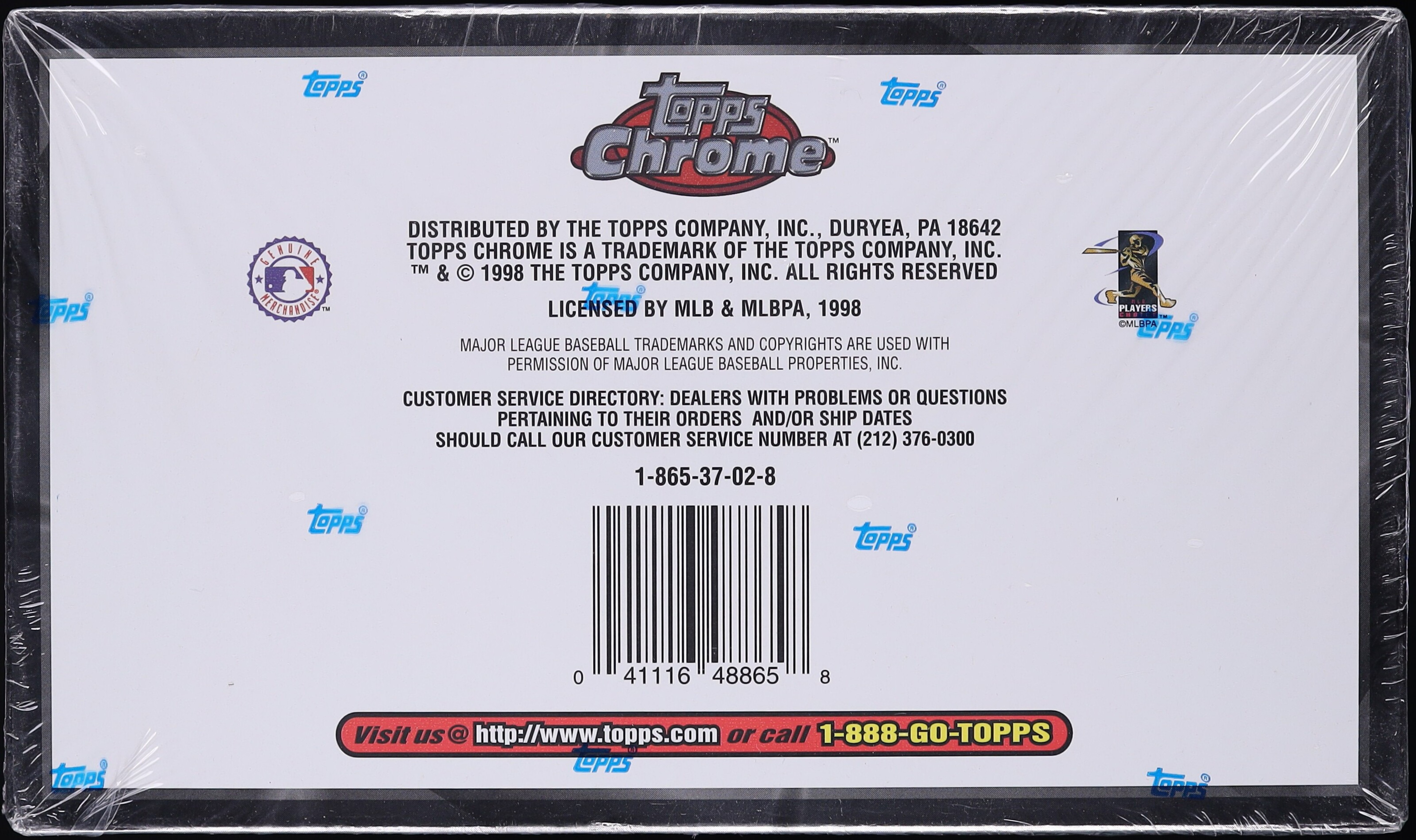 topps Chrome 1998 MLB series 2 未開封BOX 24パック入 Topps Chrome 