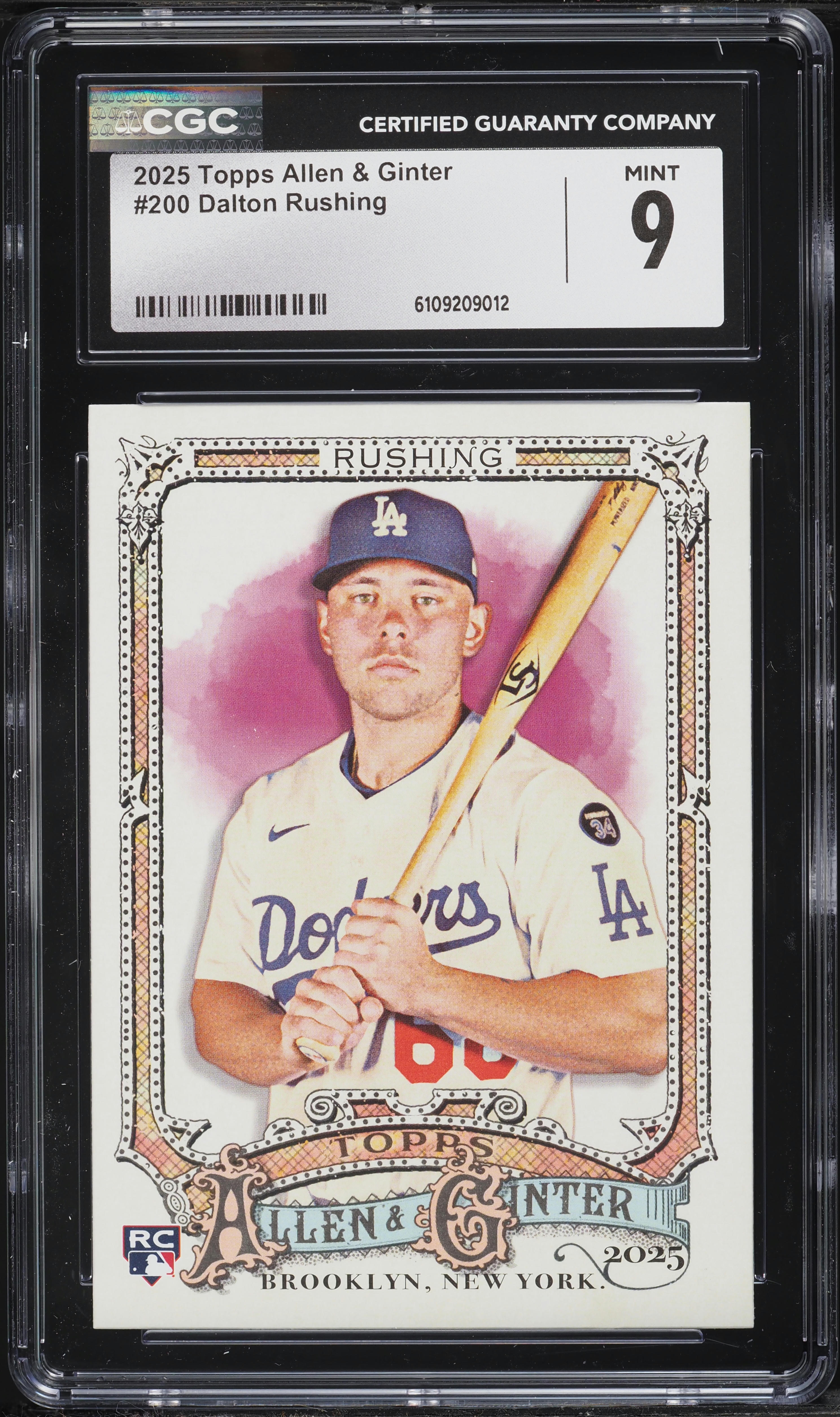 2025 Topps Allen & Ginter Dalton Rushing ROOKIE #200 CGC 9 MINT on 
