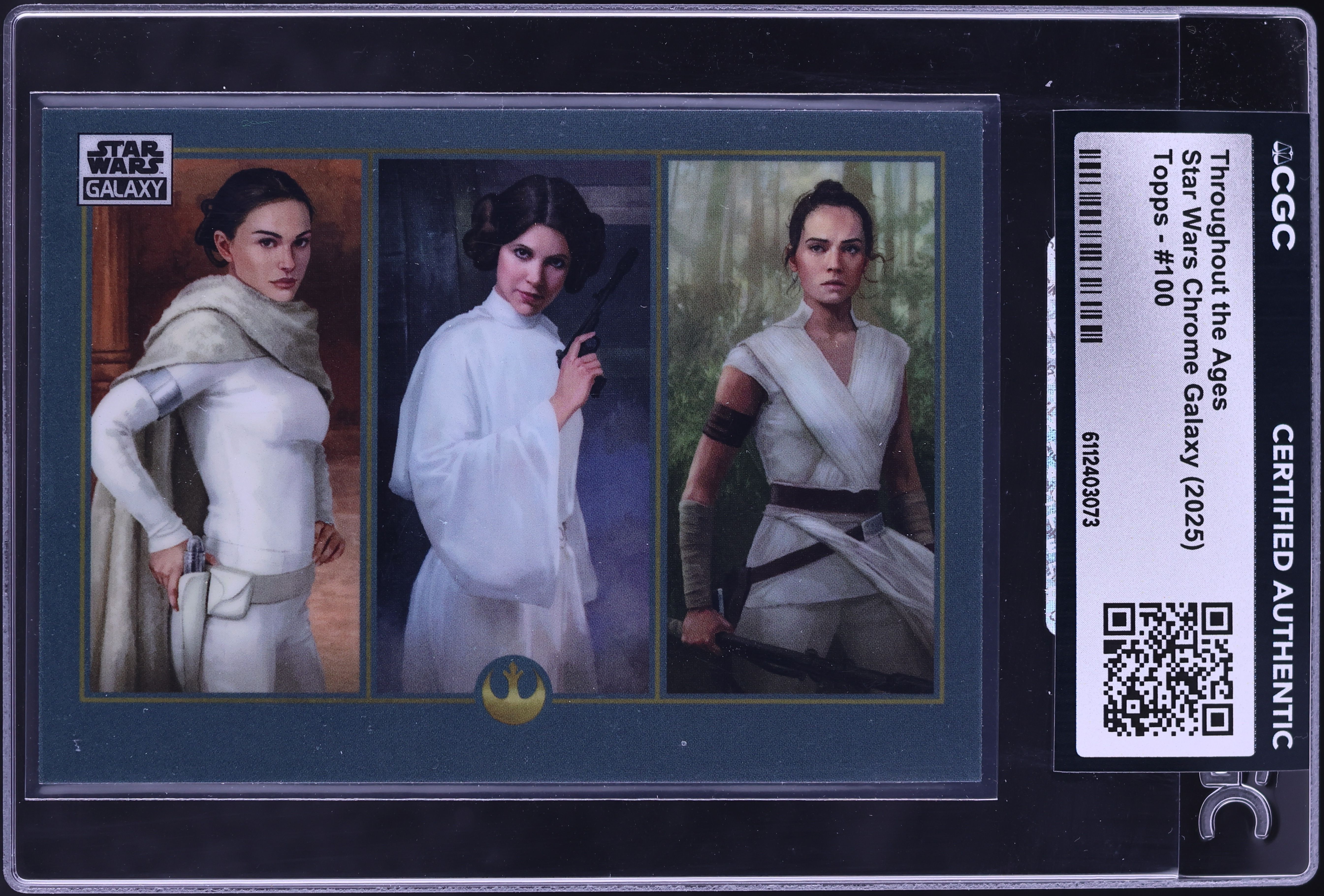 Throughout the Ages PURPLE SPECKLE REFRACTOR trading card from 2025 Topps 2025 Topps Chrome Star Wars Galaxy