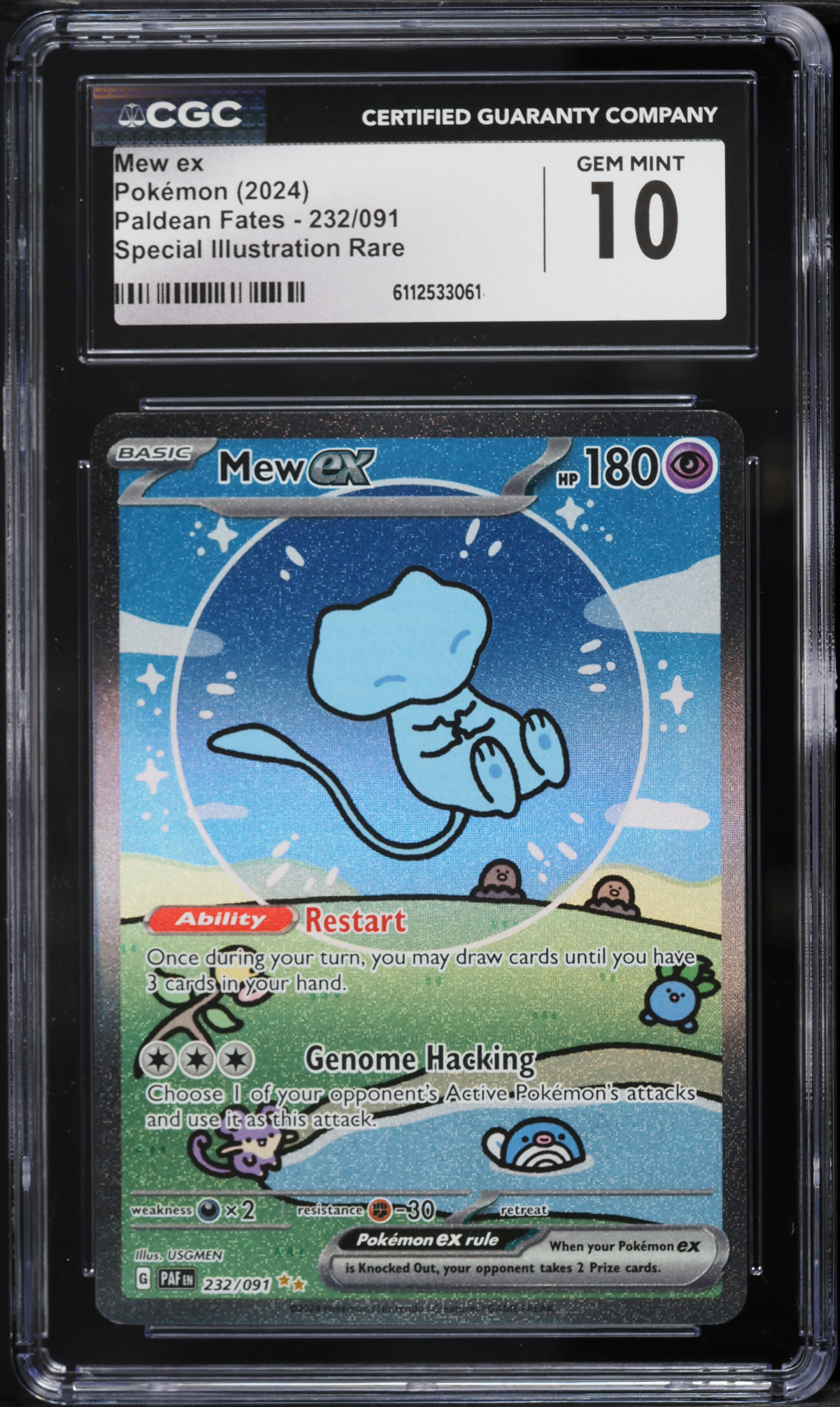 2024 Pokemon Scarlet & Violet Paldean Fates SIR Mew EX #232 CGC 10