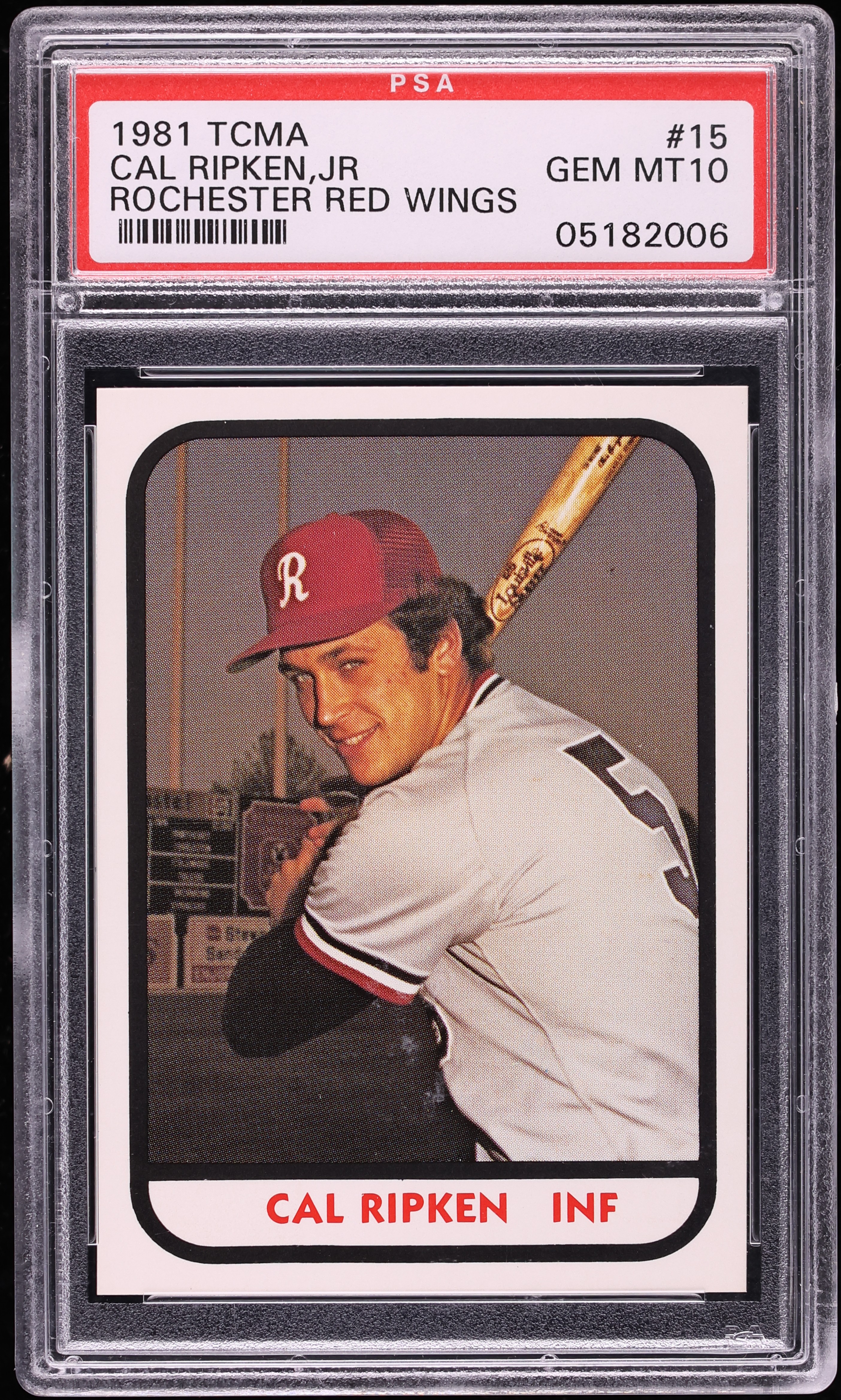 1981 TCMA Rochester Red Wings Cal Ripken Jr. ROOKIE #15 PSA 10 GEM MINT