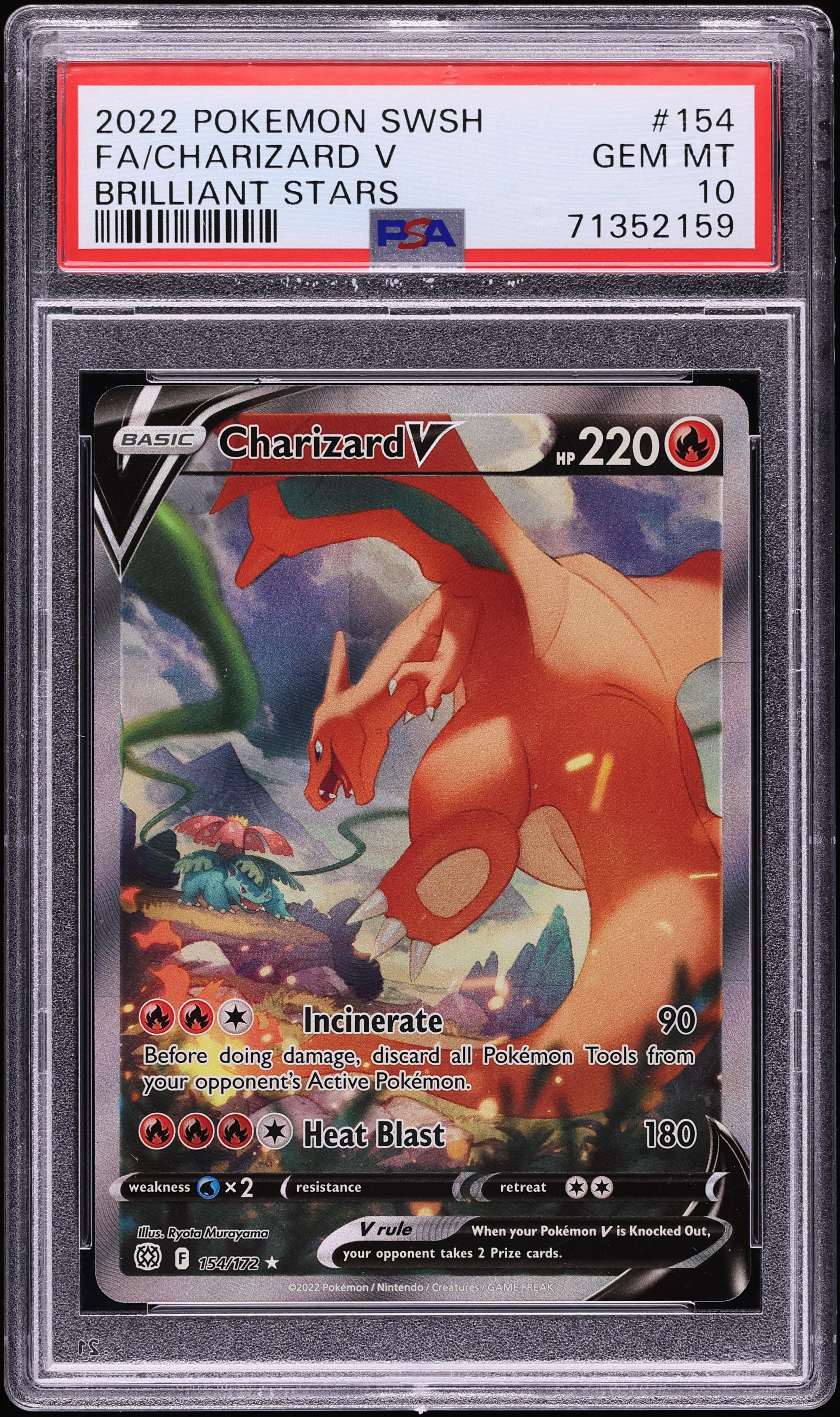 2022 Pokemon Sword & Shield Brilliant Stars Full Art Charizard V
