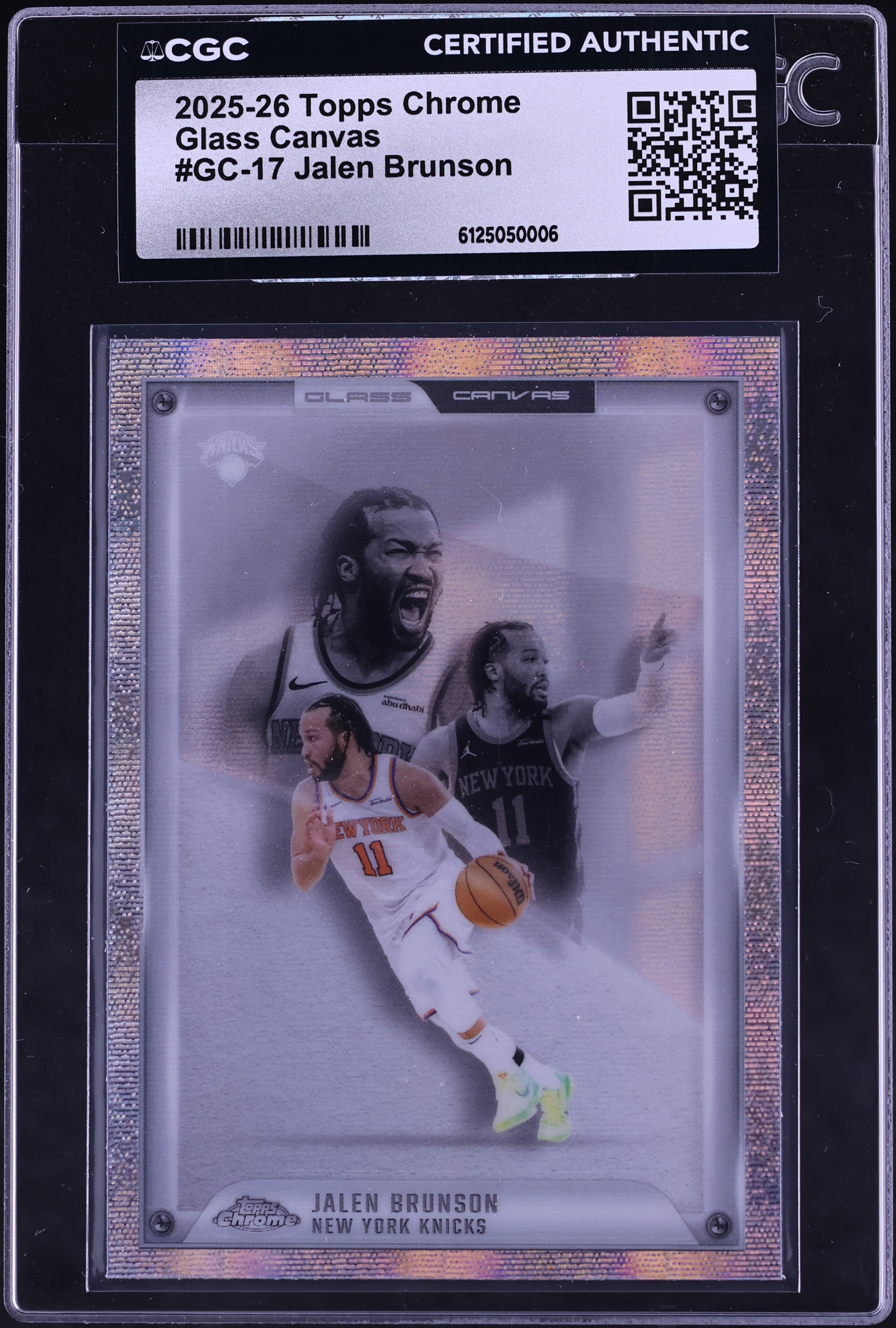 2025 Topps Chrome Glass Canvas Jalen Brunson #GC-17 CGC AUTH on 