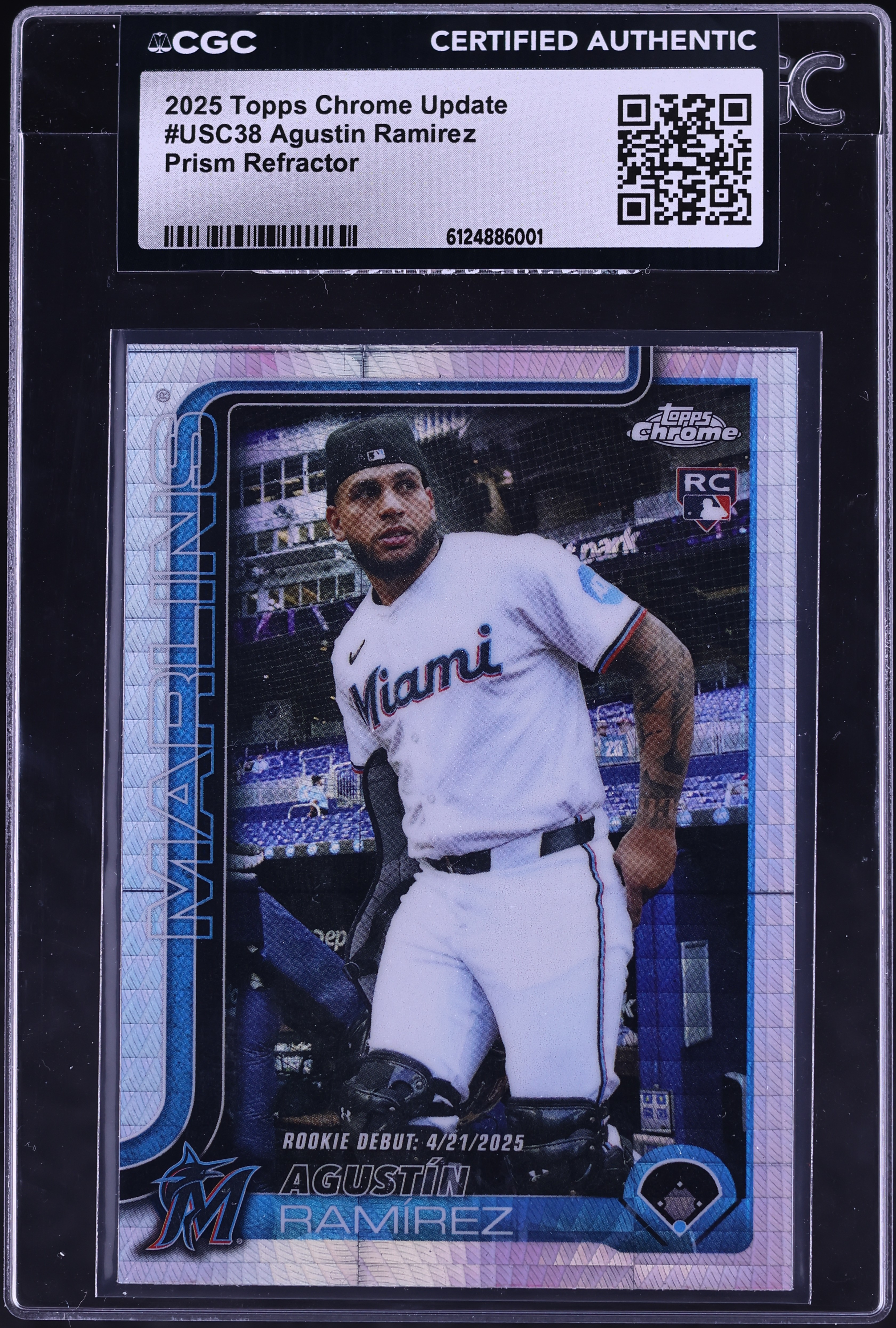 2025 Topps Chrome Update Prism Refractor Agustin Ramirez ROOKIE 