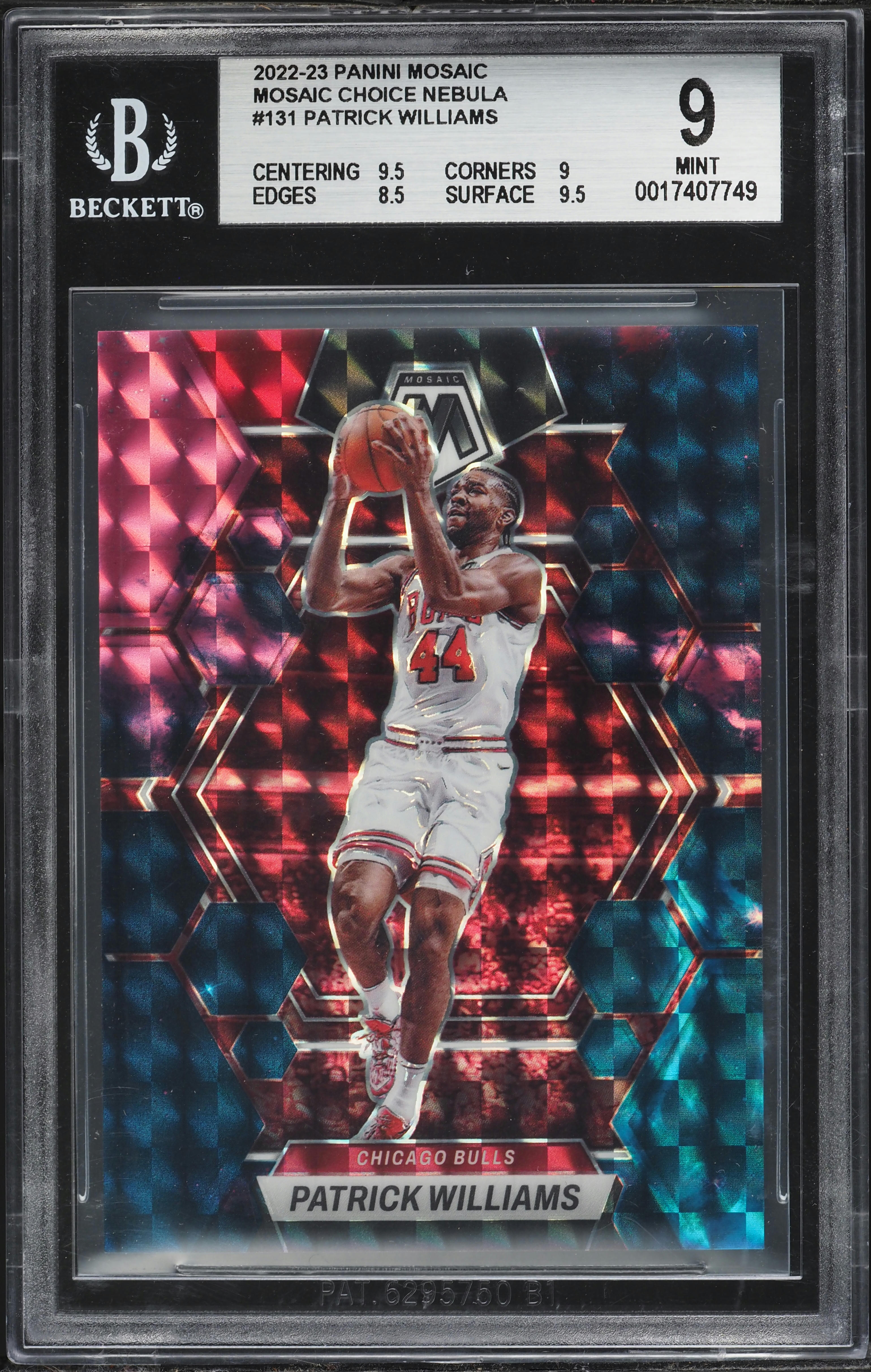 2022 Panini Mosaic Choice Nebula Patrick Williams 1/1 #131 BGS 9
