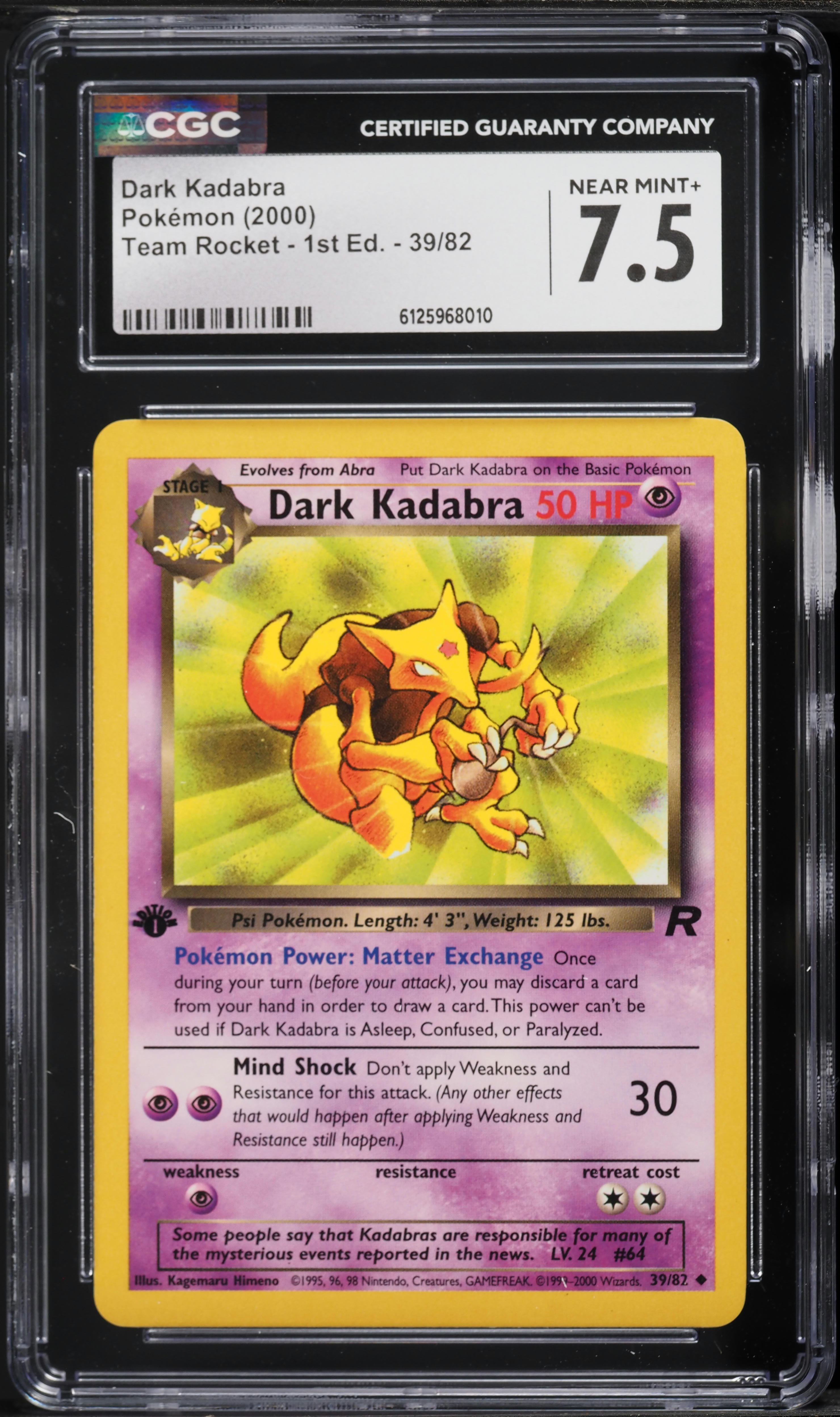 dark kadabra pokemon card value 064 Pokmon Pocket Monster Very Rare JAPANESE LP Team Rocket [1PP] Super Psy (50) 1999 kadabra pokemon card value