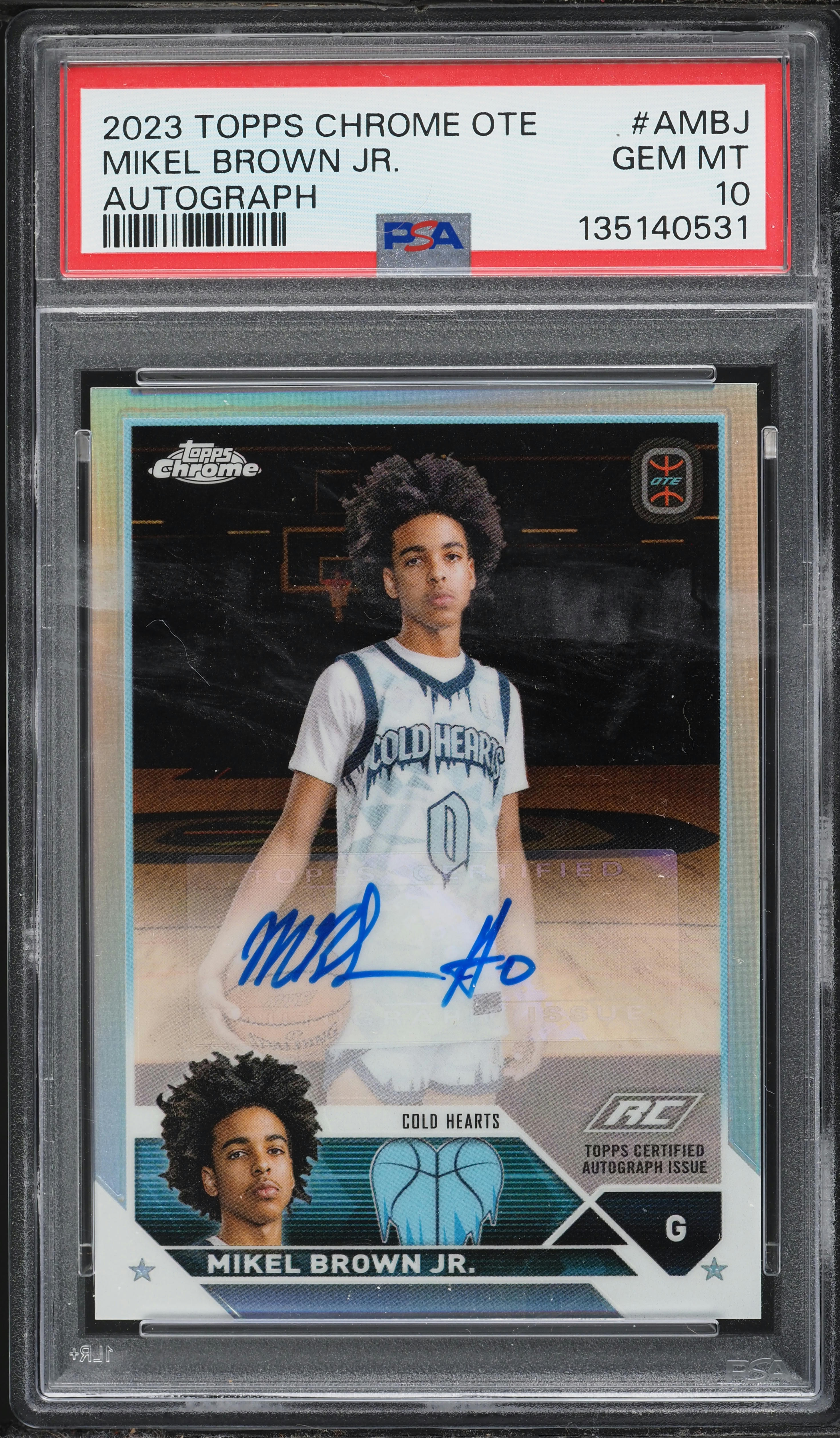 2023 Topps Chrome Overtime Elite Mikel Brown Jr. ROOKIE AUTO #A 
