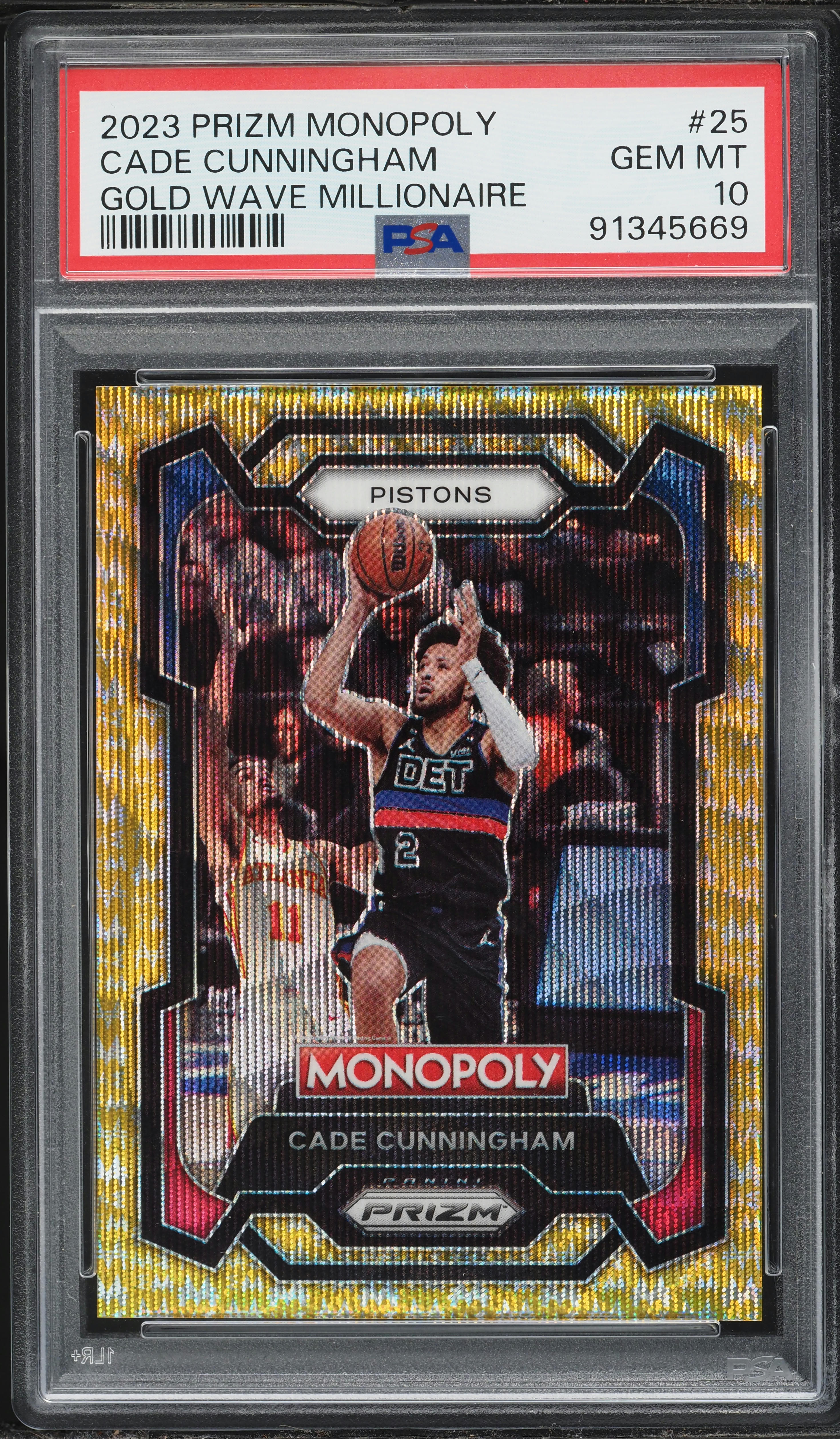 2023 Panini Prizm Monopoly Gold Wave Millionaire Cade Cunningham