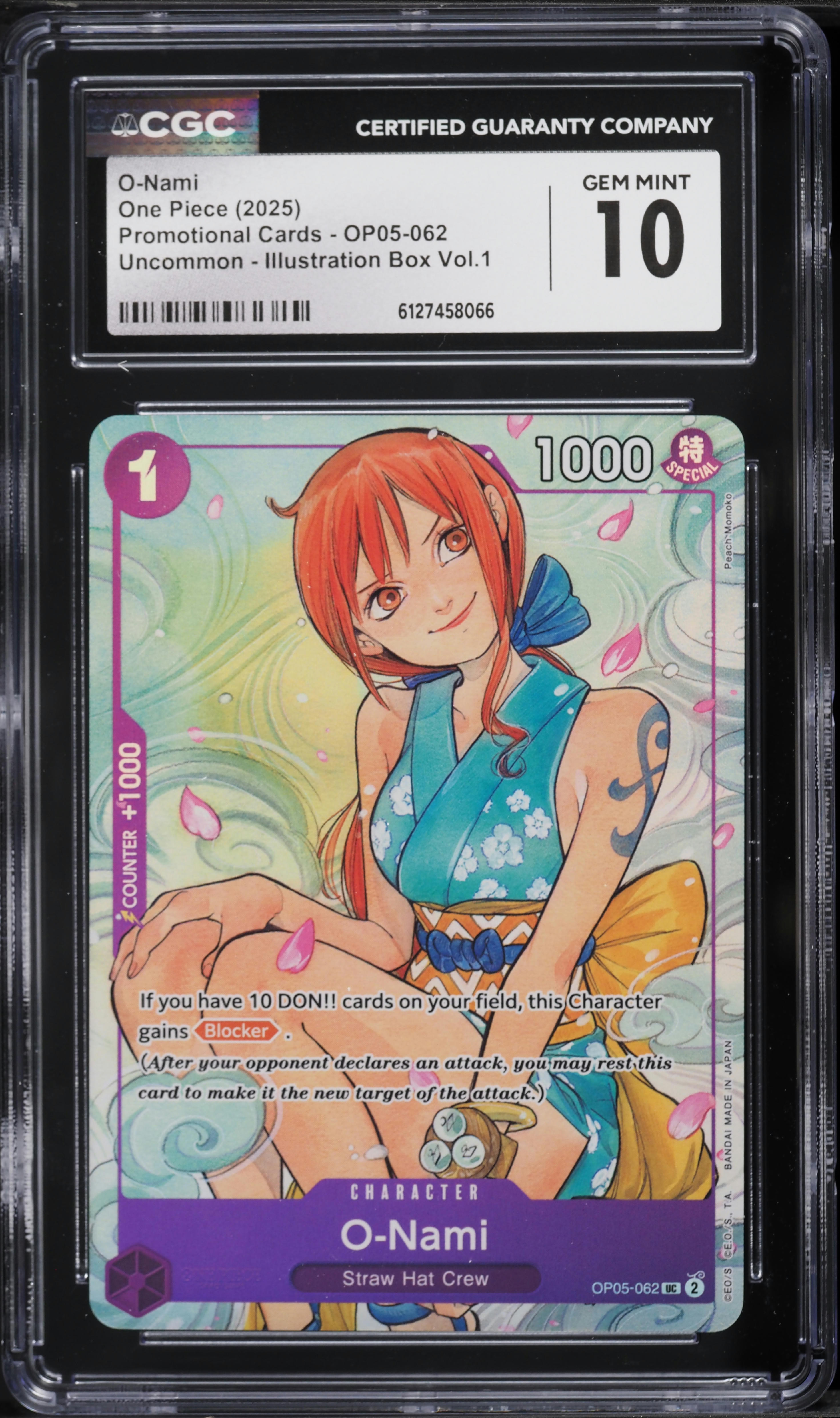 2025 One Piece Promo Illustration Box Vol. 1 O-Nami #OP05-062 CGC