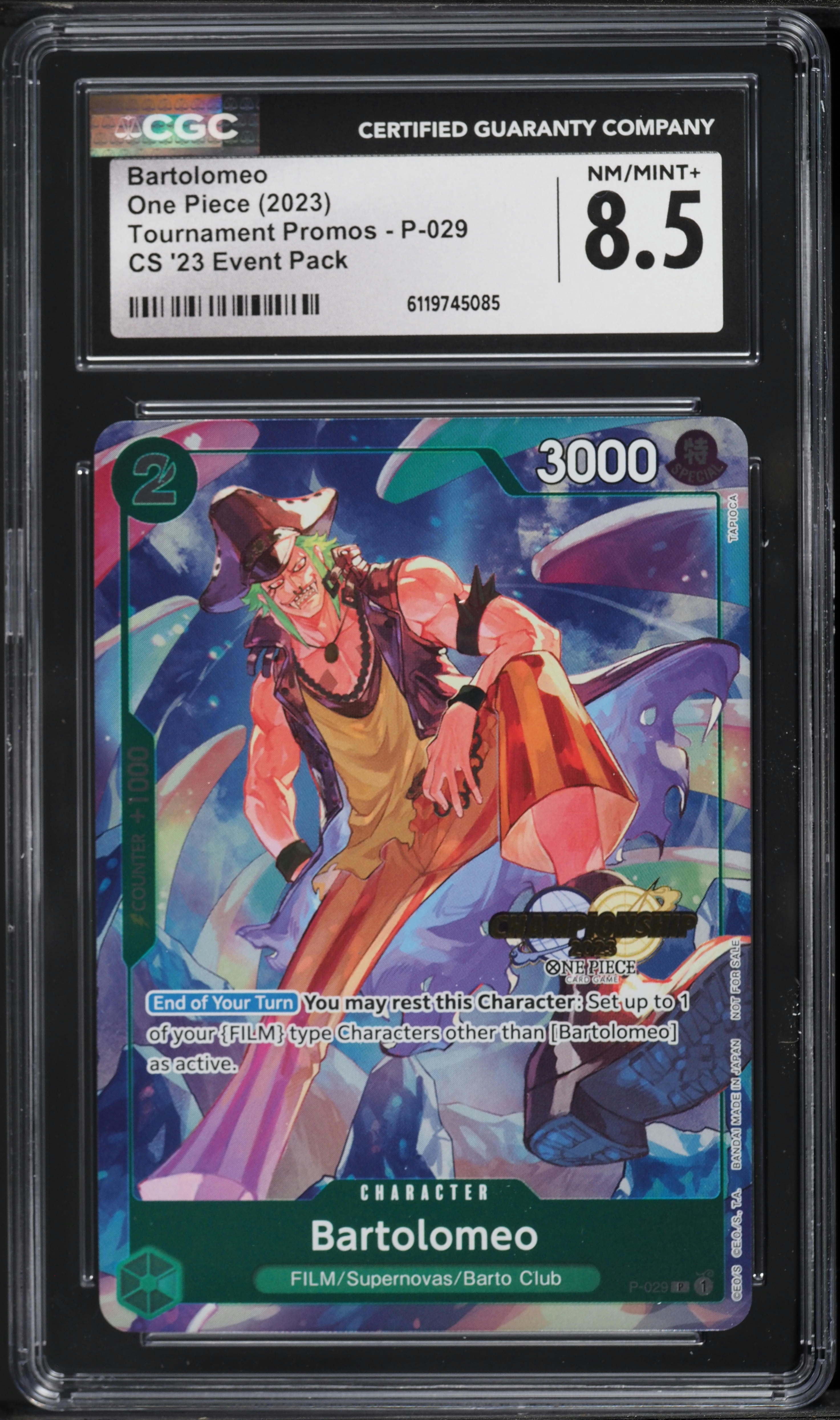 2023 One Piece Tournament Promos CS '23 Event Pack Bartolomeo #P