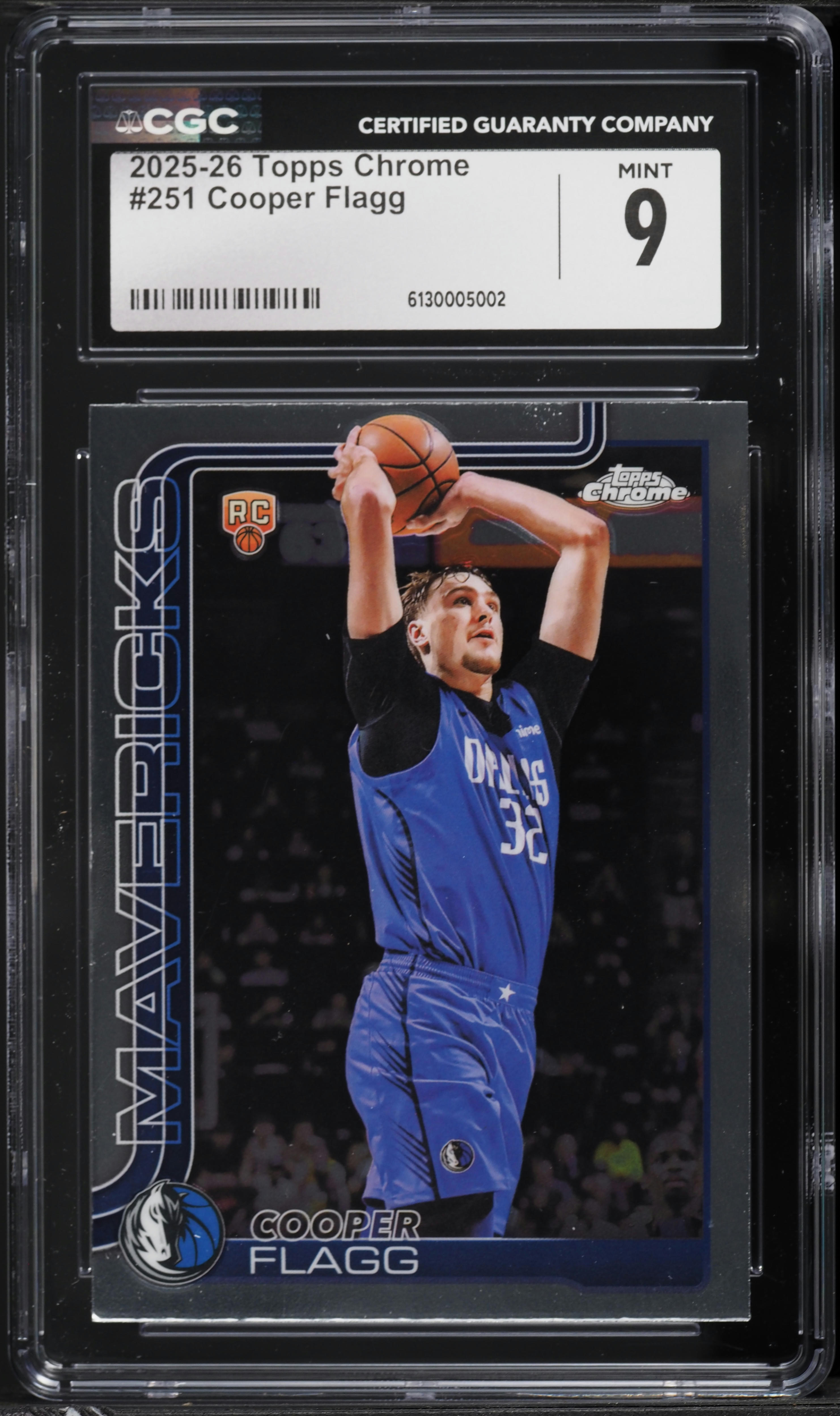 2025 Topps Chrome Cooper Flagg ROOKIE #251 CGC 9 MINT on Fanatics 