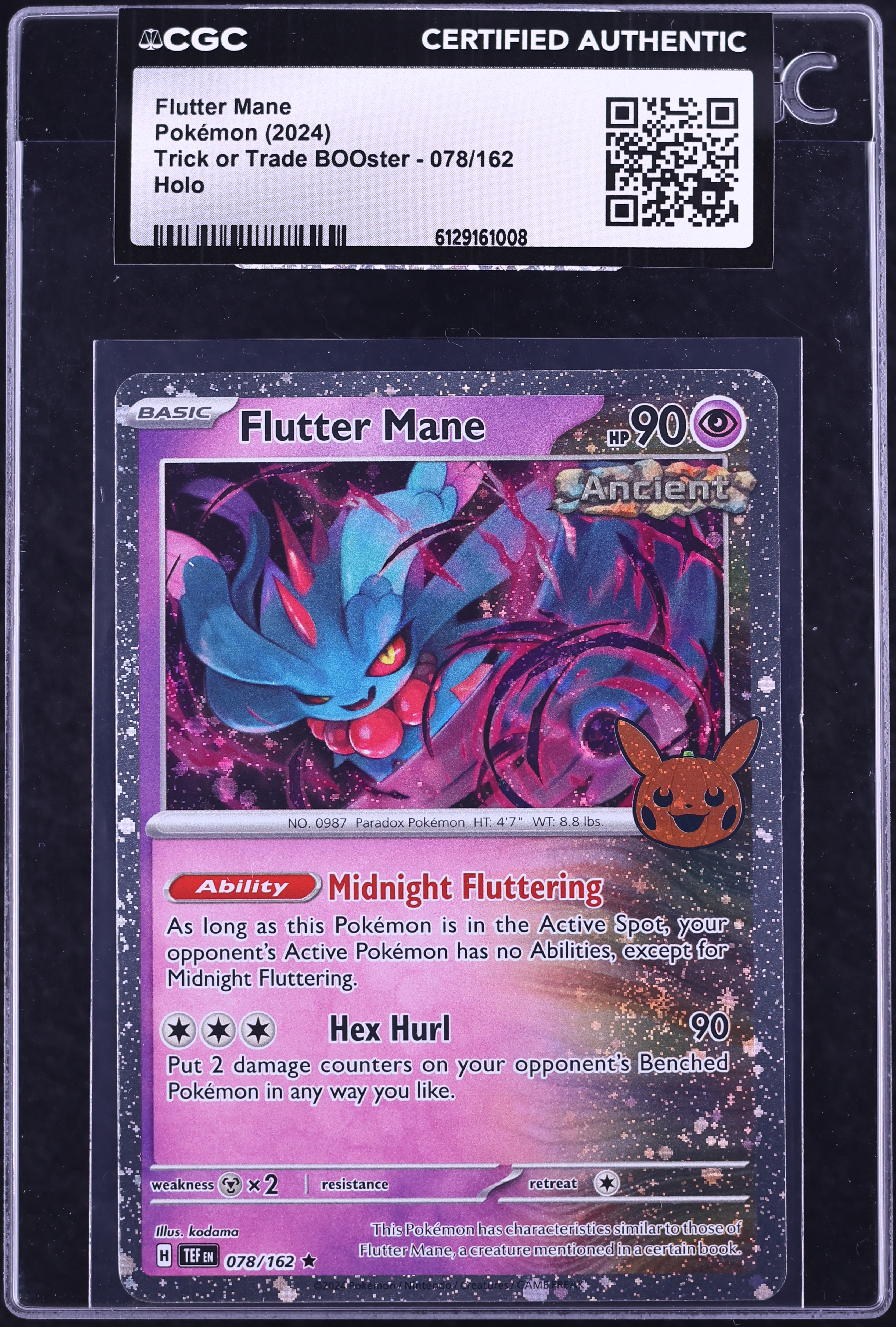 2024 Pokemon Scarlet & Violet Trick Or Trade BOOster Holo Flutter Mane #78  CGC AUTH on Fanatics Collect