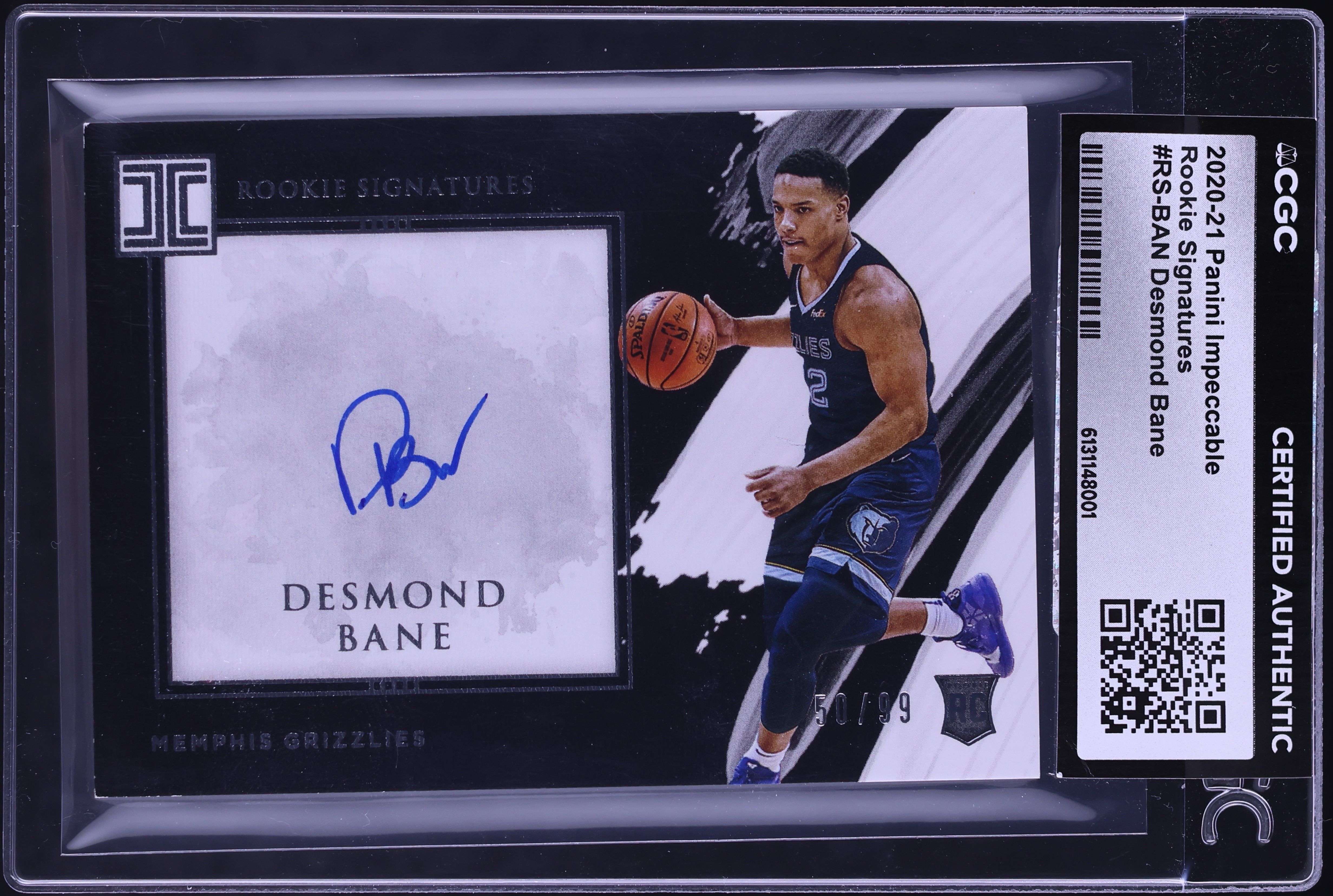 2020 Panini Impeccable Signatures Desmond Bane ROOKIE AUTO /99 #RS 