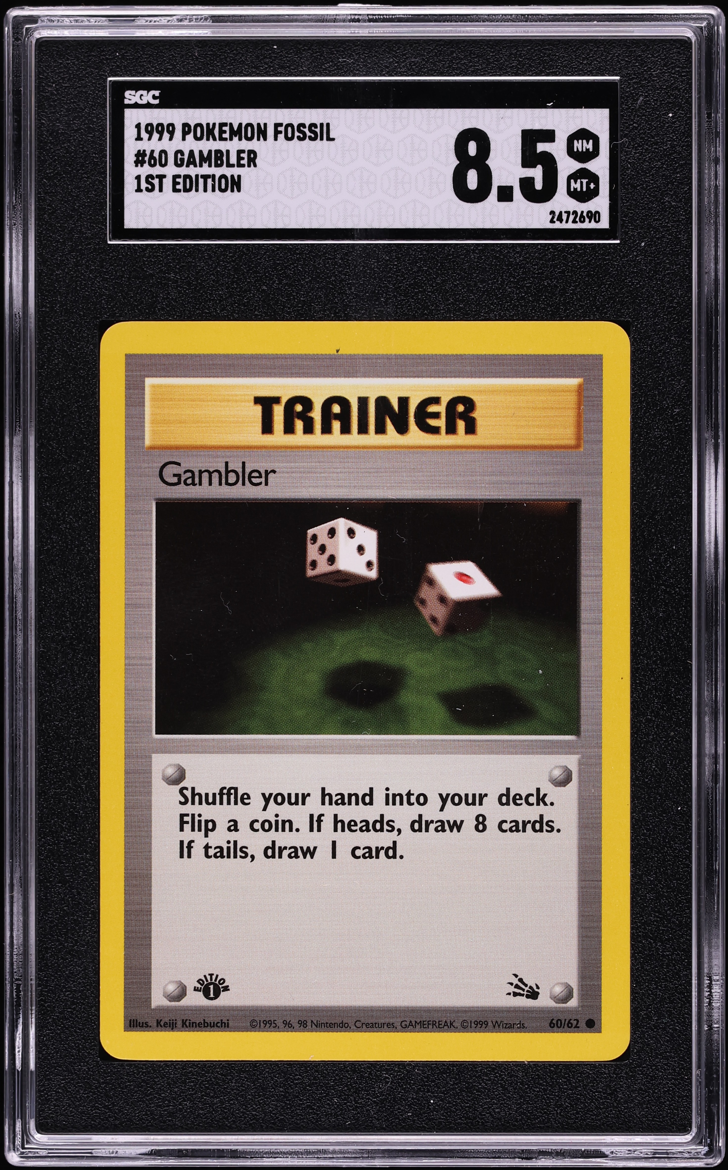 gambler pokemon card Gambler (60/62) [Fossil 1st Edition]