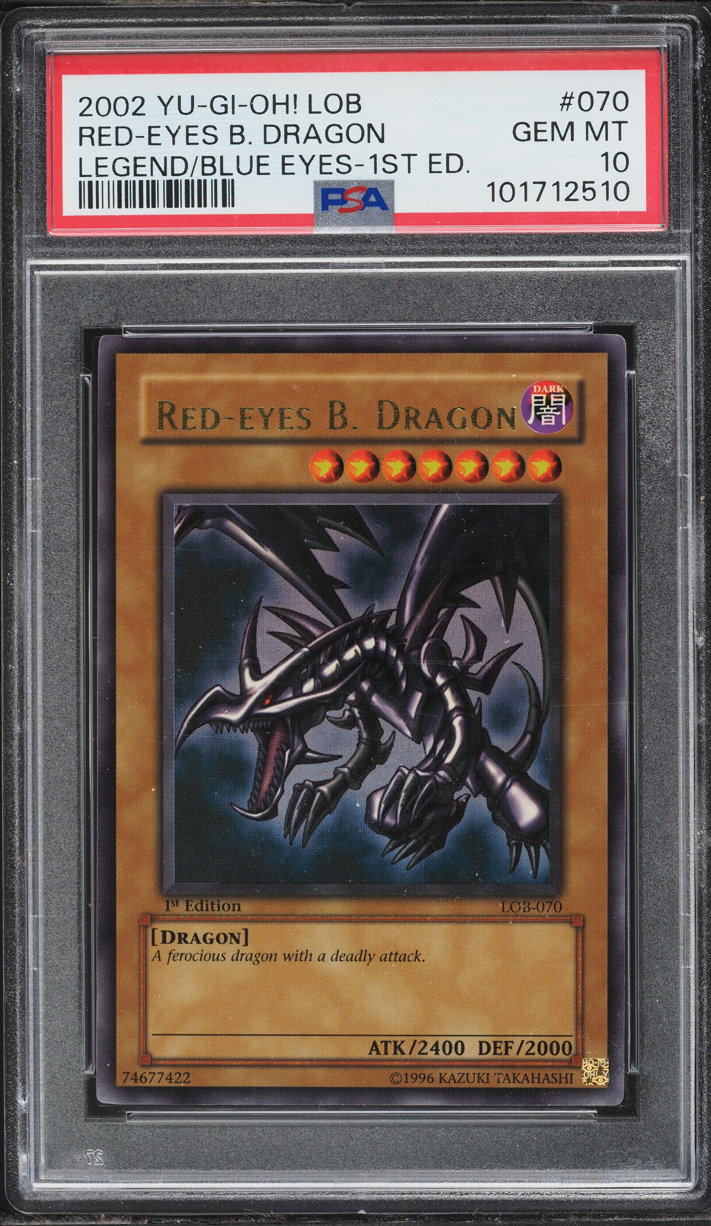2002 Yu-Gi-Oh! Legend Of Blue-Eyes 1st Edition Red-Eyes Black