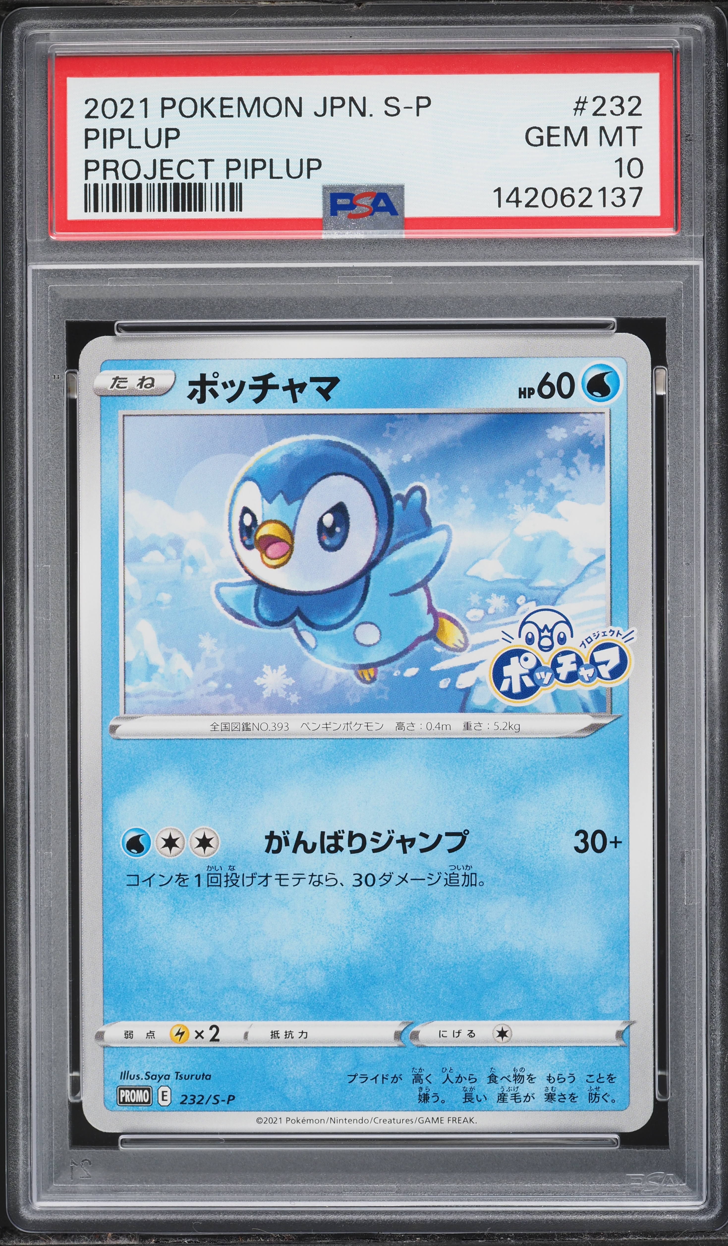 PSA10 ポッチャマ プロモ PIPLUP 2021 Pokemon Japanese Sword & Shield Promo Project Holo Piplup