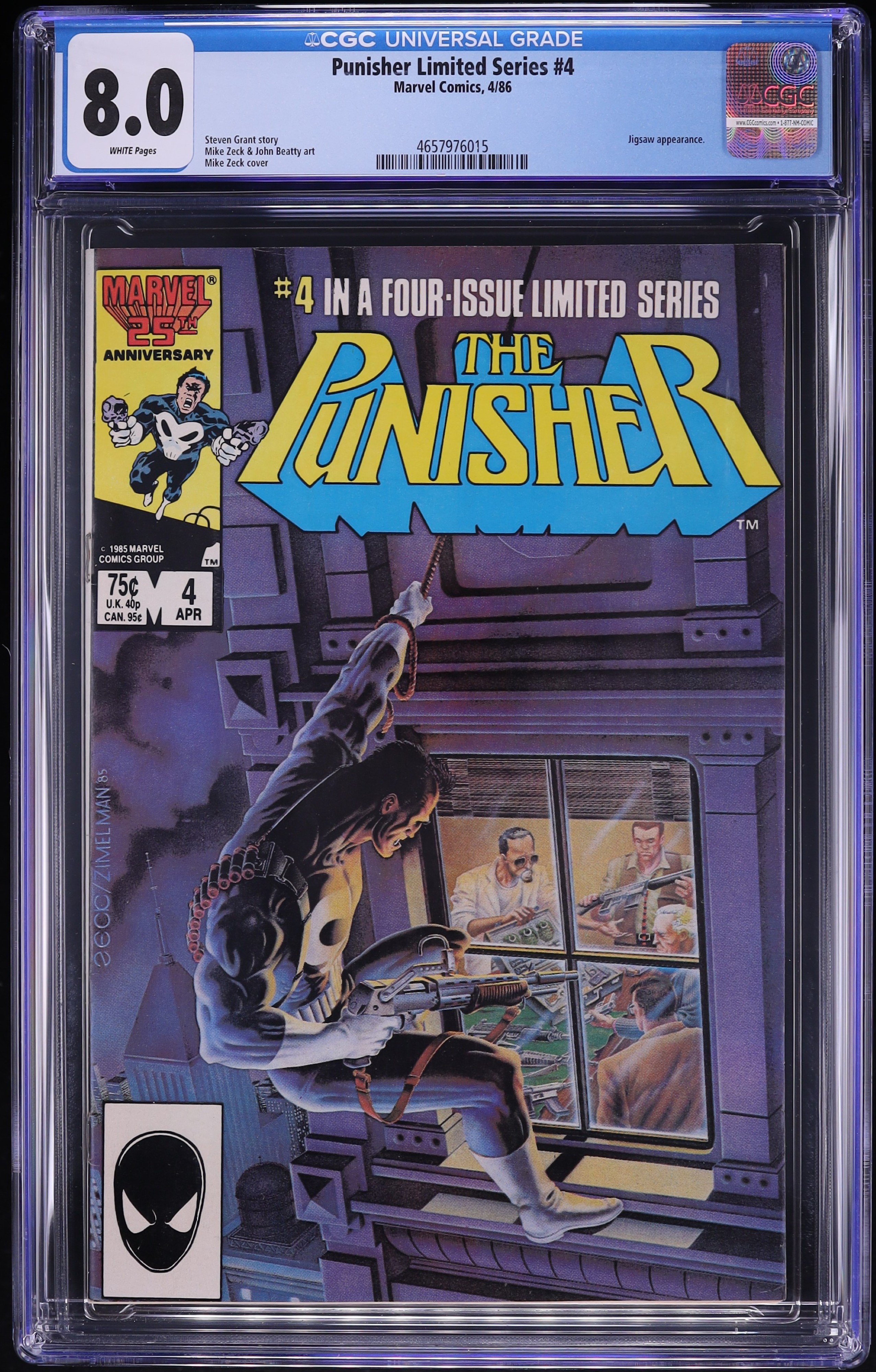 Punisher Limited Series #4 (Marvel, 1986) CGC 8.0 White Pages on