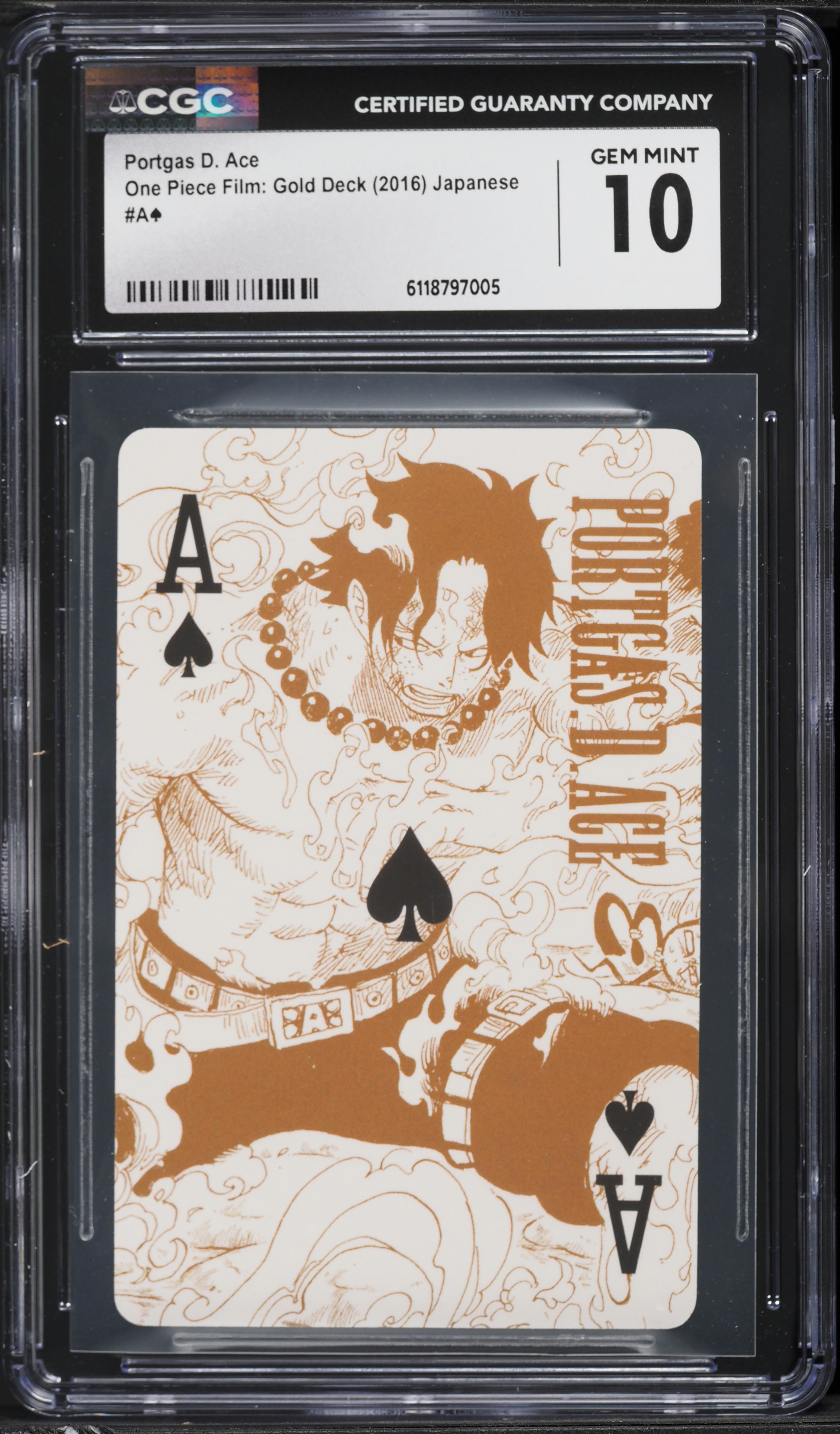 2016 One Piece Japanese Film Gold Deck Portgas D. Ace CGC 10 GEM