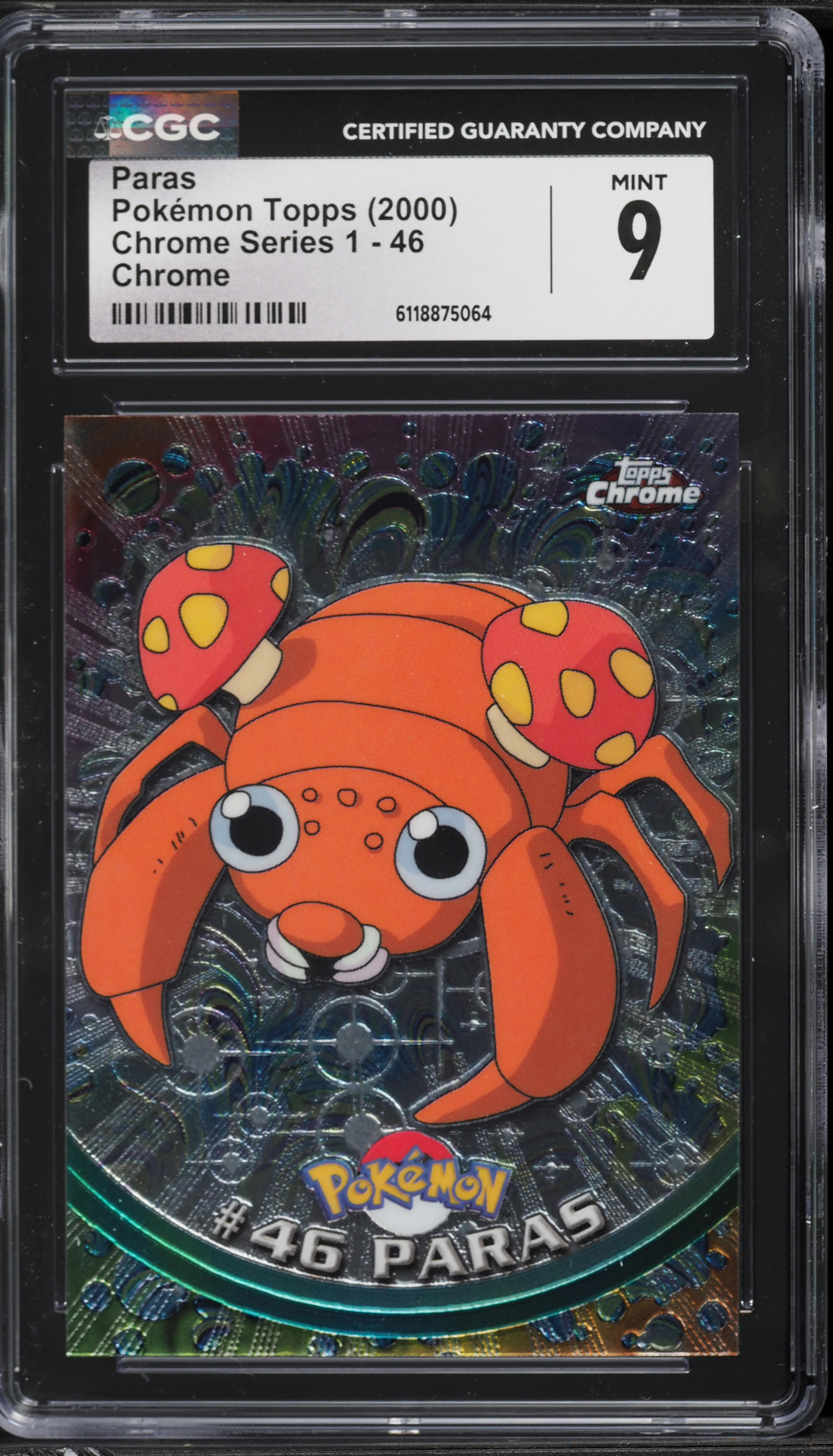 2000 Topps Chrome Pokemon Series 1 Paras #46 CGC 9 MINT on