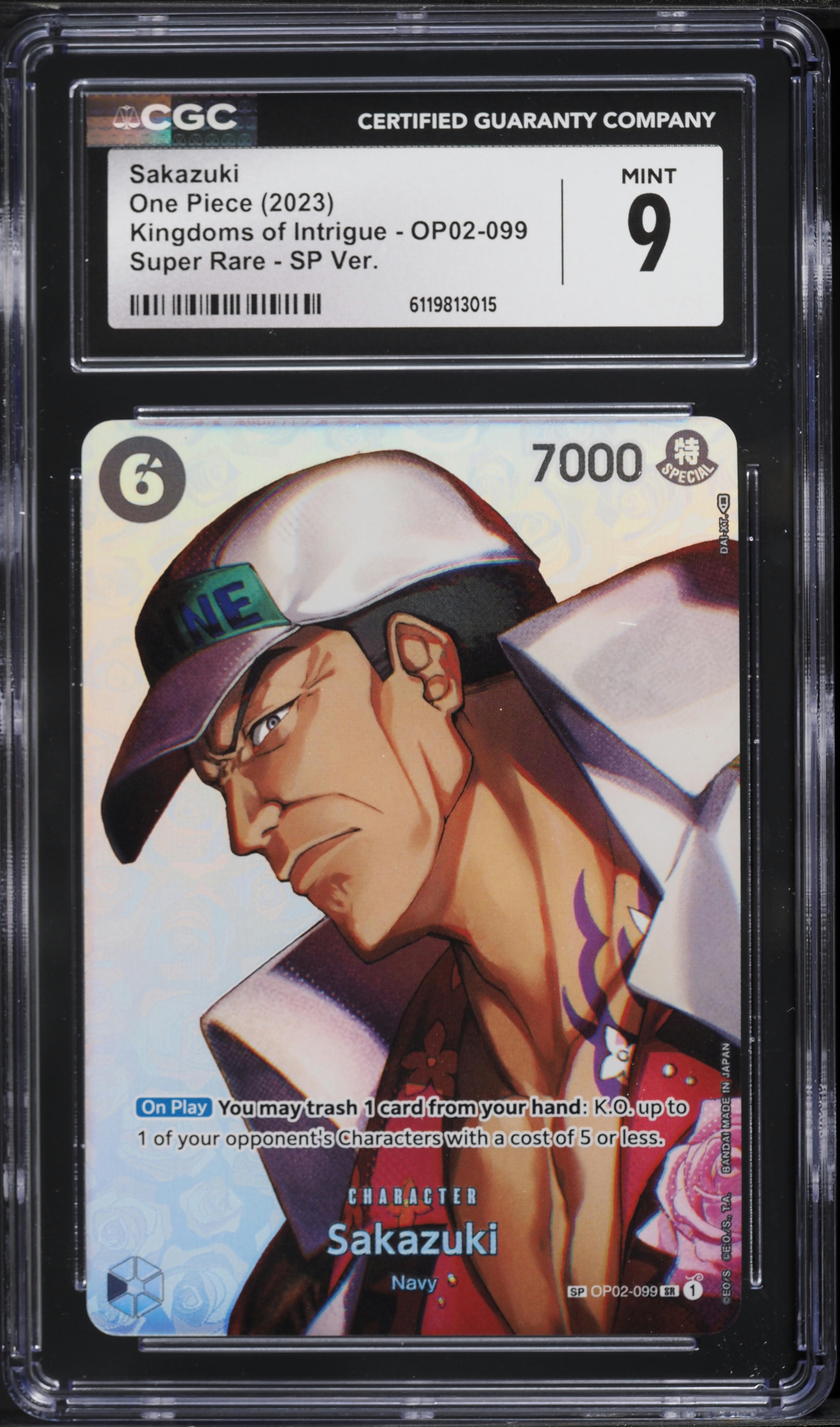2023 One Piece Kingdoms Of Intrigue SP Verion Sakazuki #OP02-099
