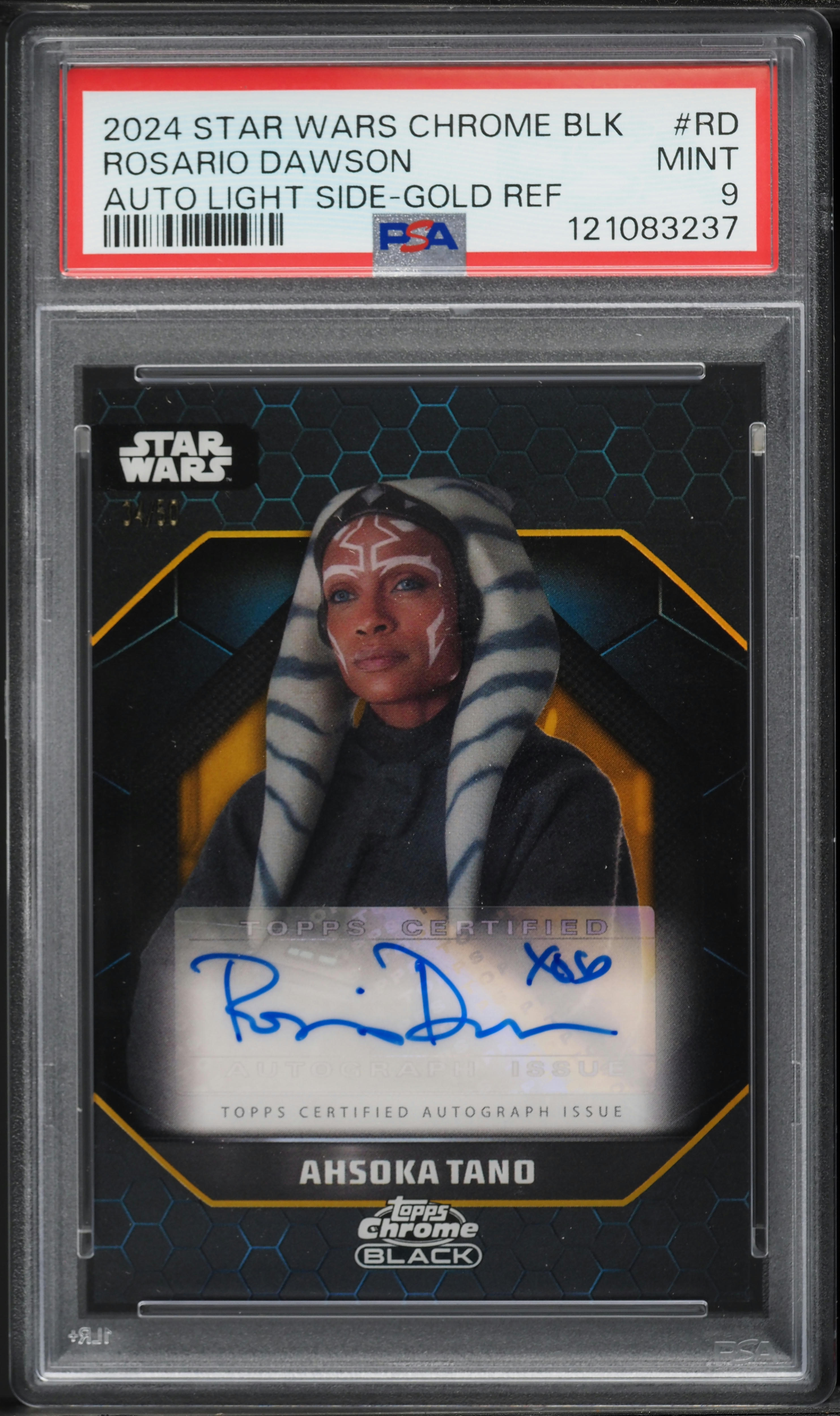 ラストスター賞カード 2024 Topps Star Wars Chrome Black Light Side Gold Refractor