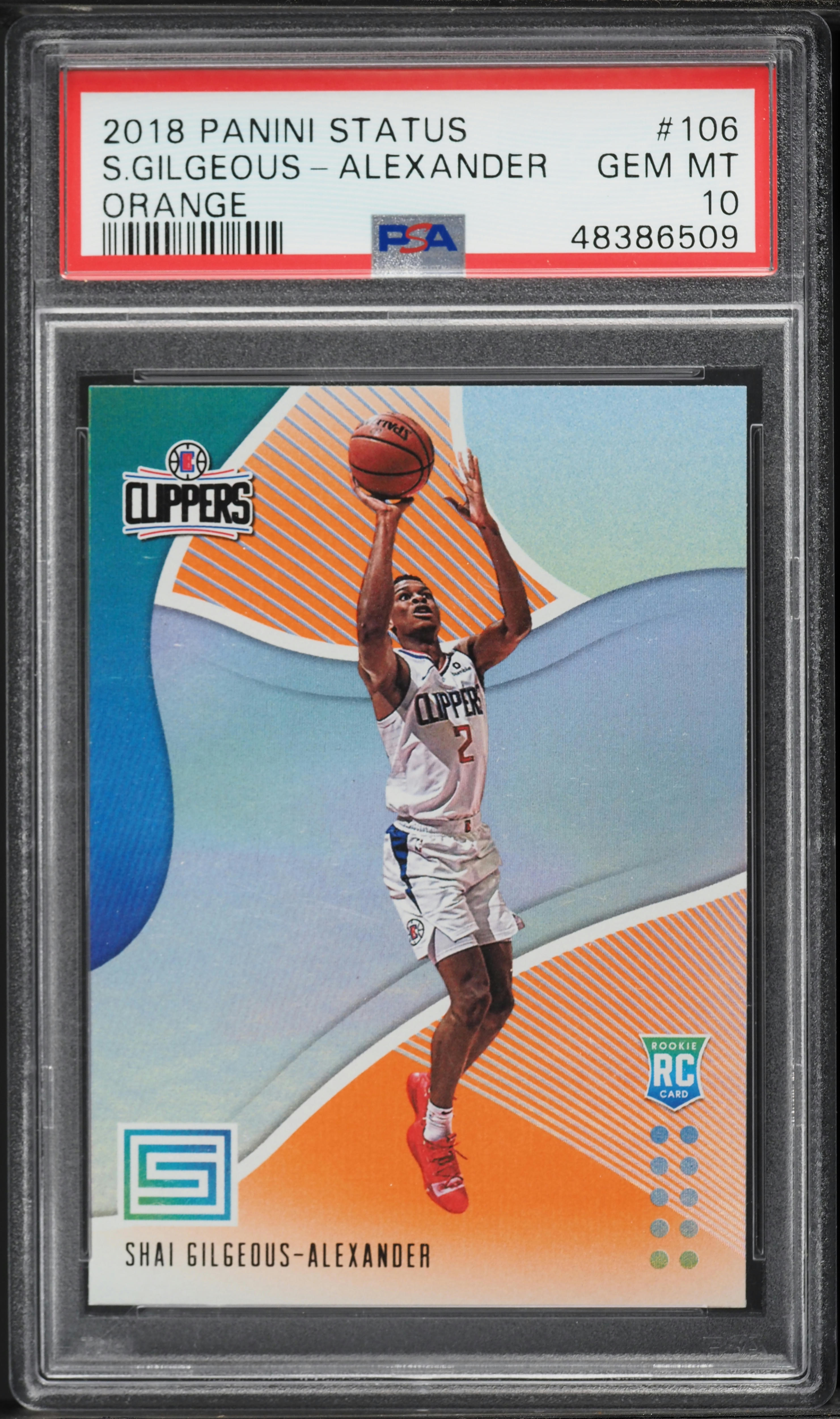 2018-19 SHAI GILGEOUS-ALEXANDER Status Rookie Clippers Thunder #106 EUR
