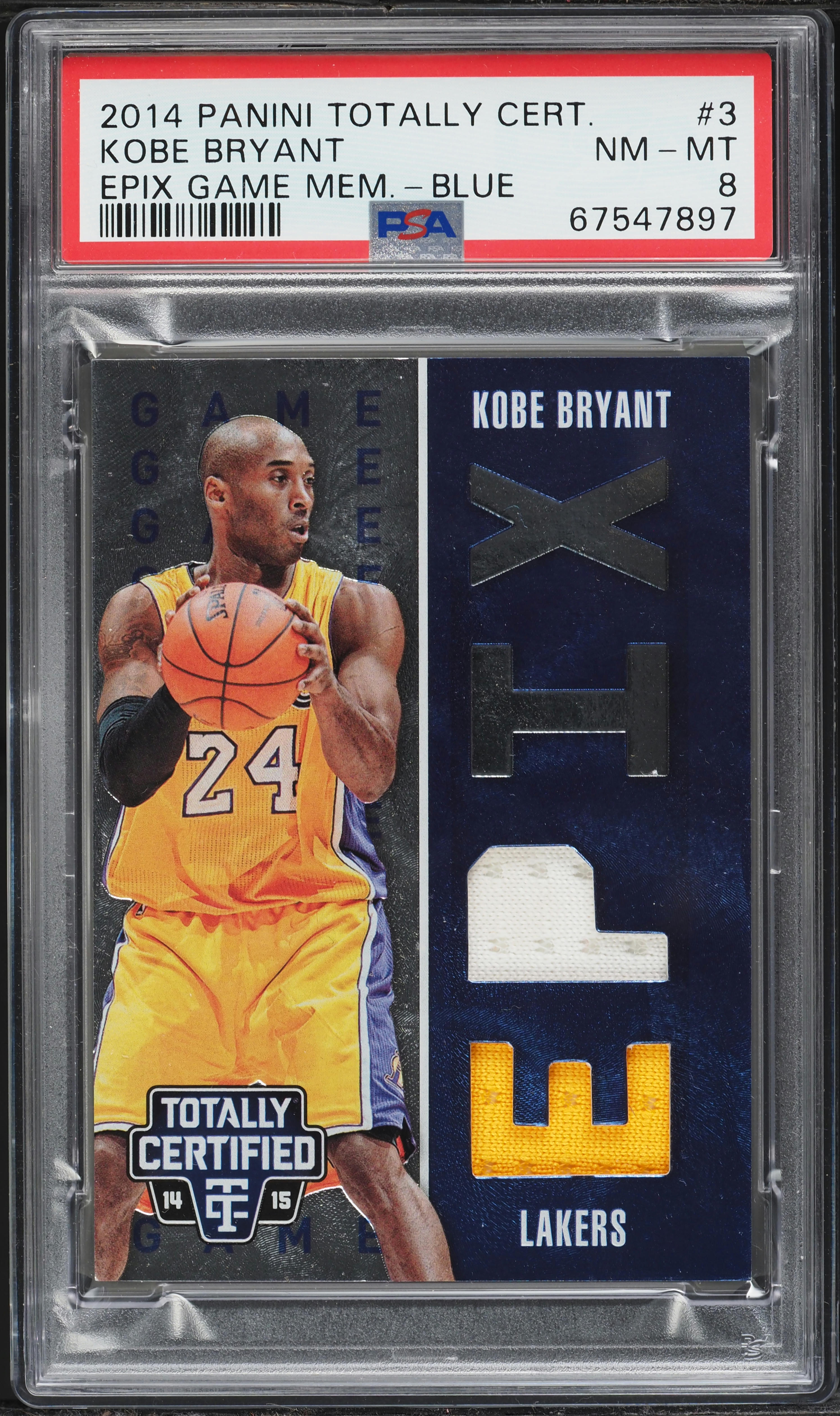 2014 Totally Certified Epix Game Blue Kobe Bryant PATCH /149 #3 