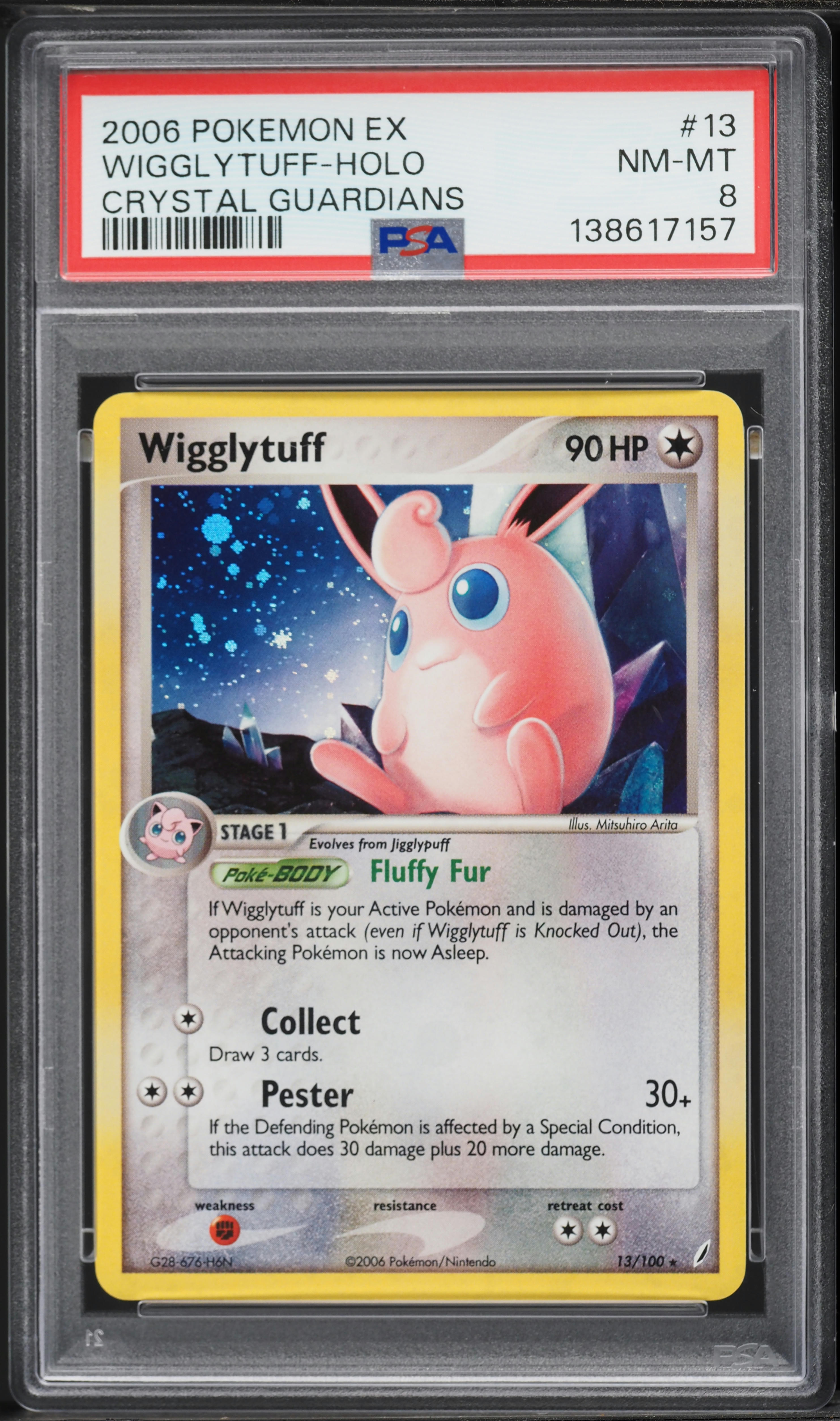 2006 Pokemon EX Crystal Guardians Holo Wigglytuff #13 PSA 8 NM-MT