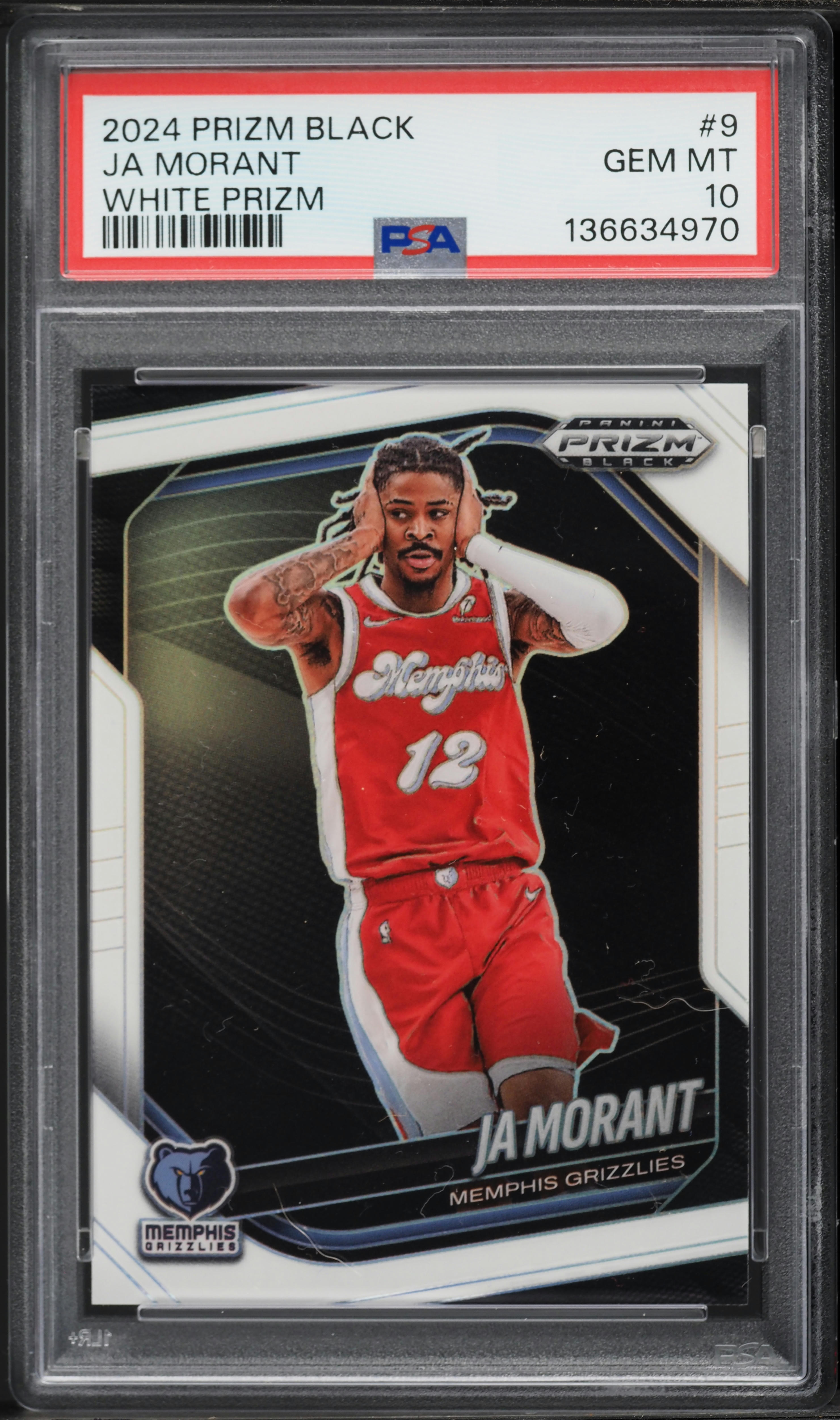 2024 Panini Prizm Black White Ja Morant /175 #9 PSA 10 GEM MINT on 