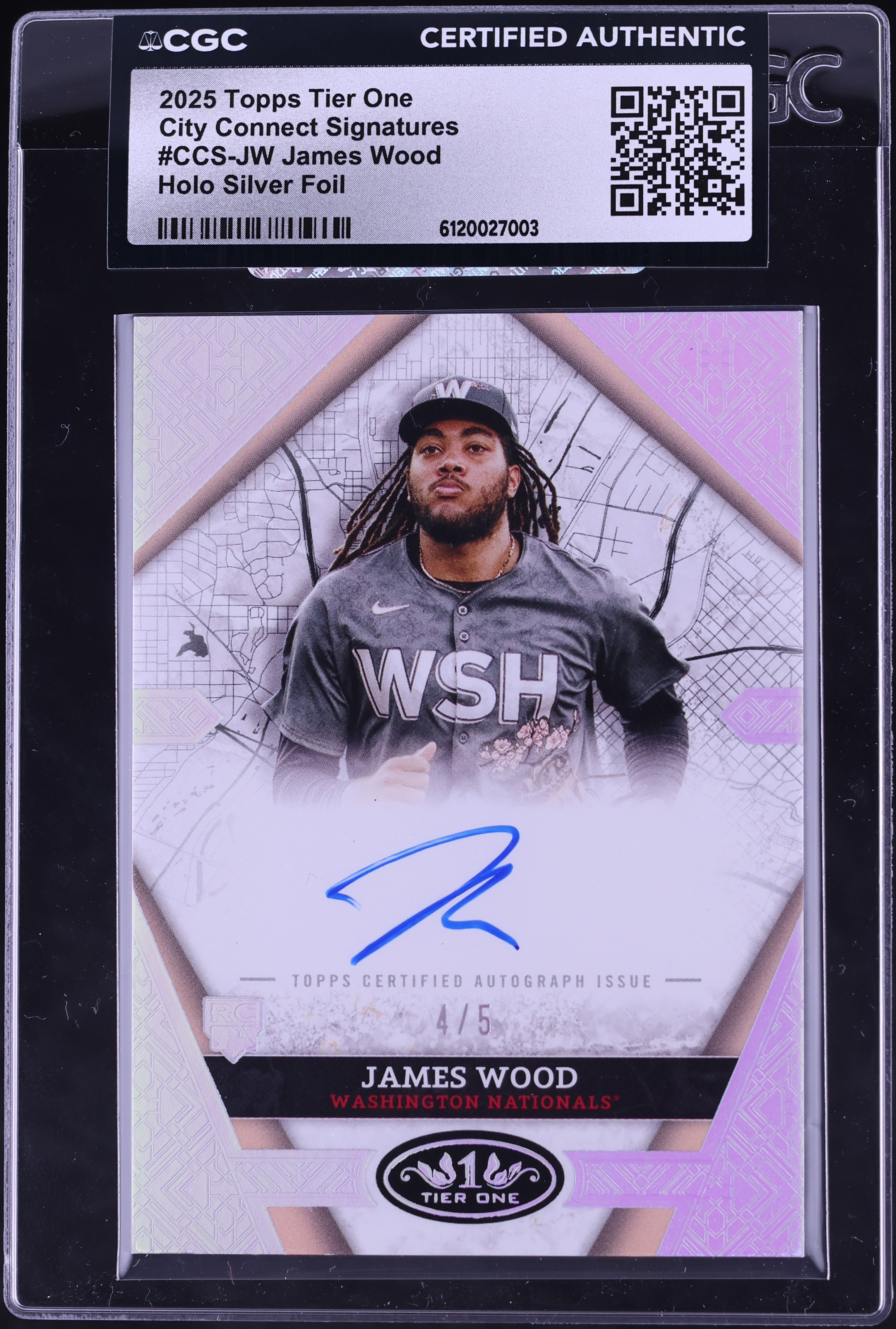 2025 Topps Tier One City Connect Holo Silver Foil James Wood 
