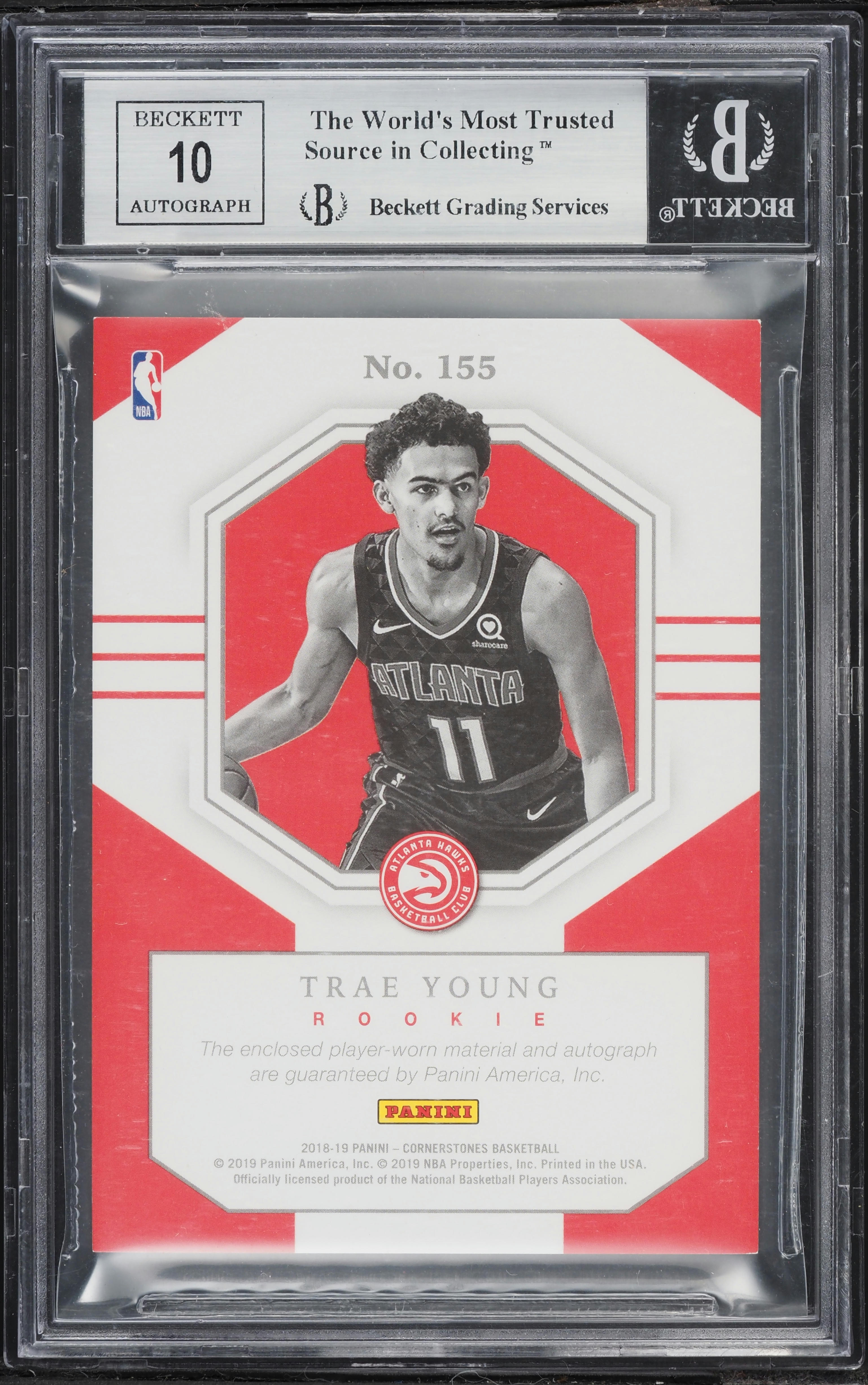 2018 Panini Cornerstones Trae Young ROOKIE PATCH AUTO /199 #155