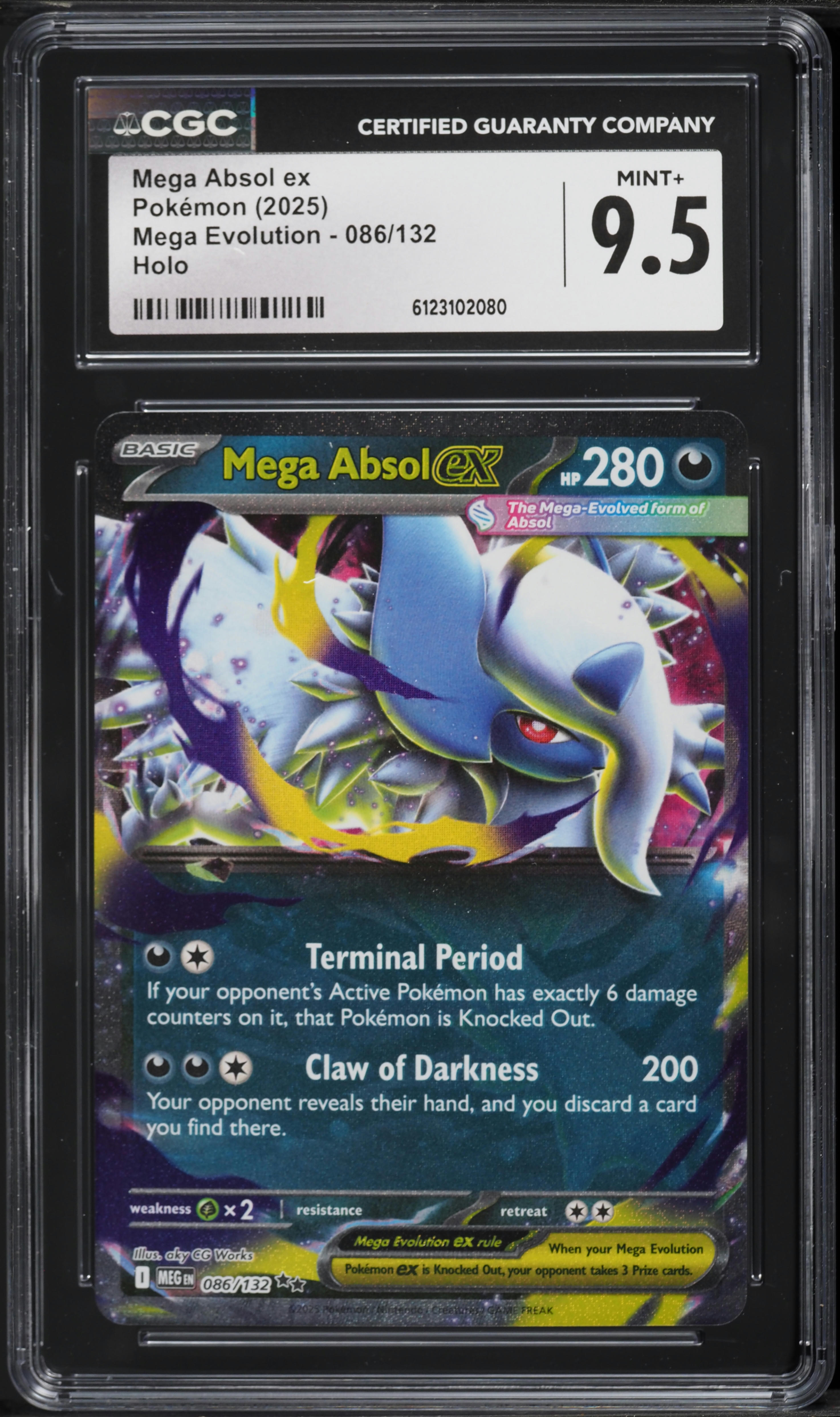 2025 Pokemon Mega Evolution Holo Mega Absol ex #86 CGC 9.5 MINT+