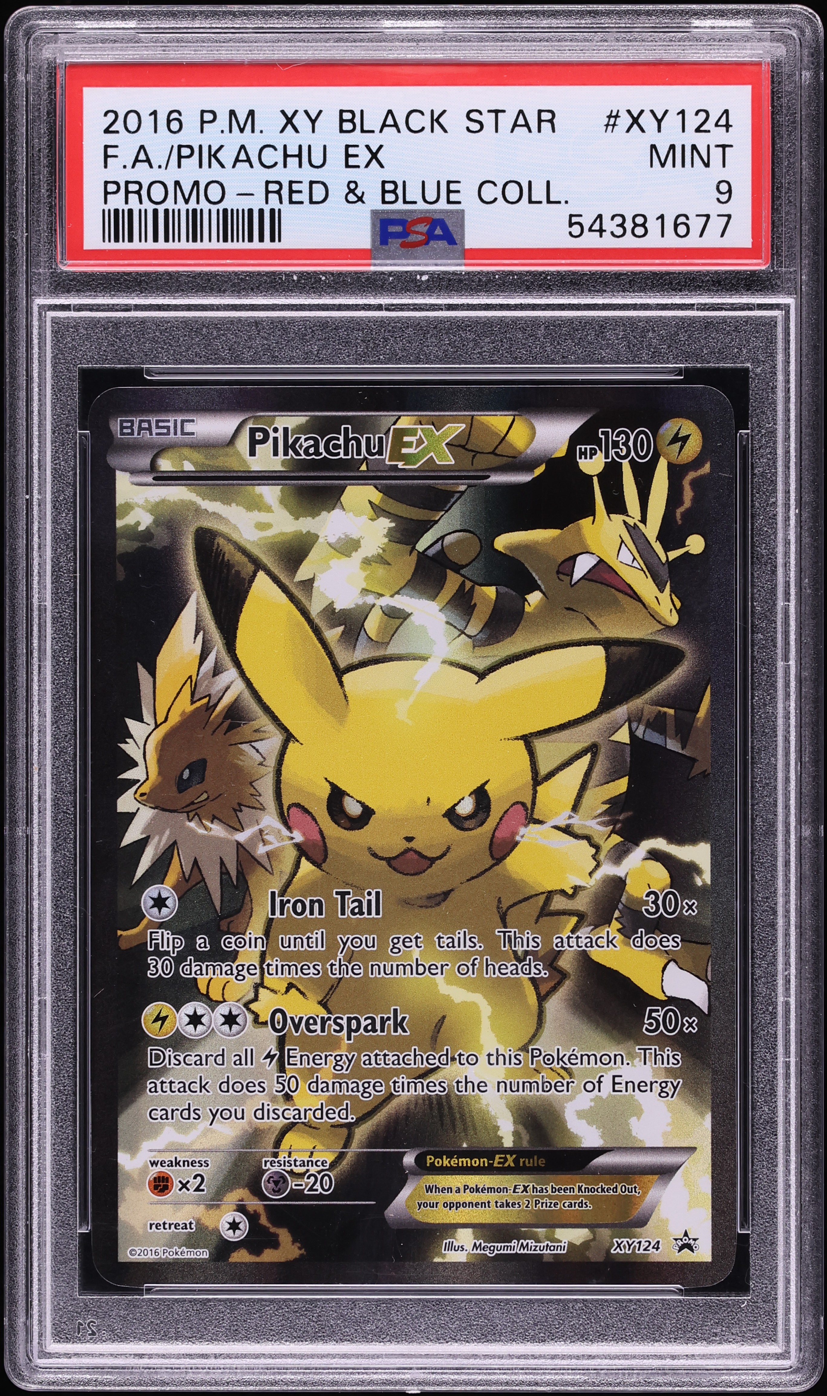 2016 Pokemon XY Promo Red & Blue Collection Full Art Pikachu EX