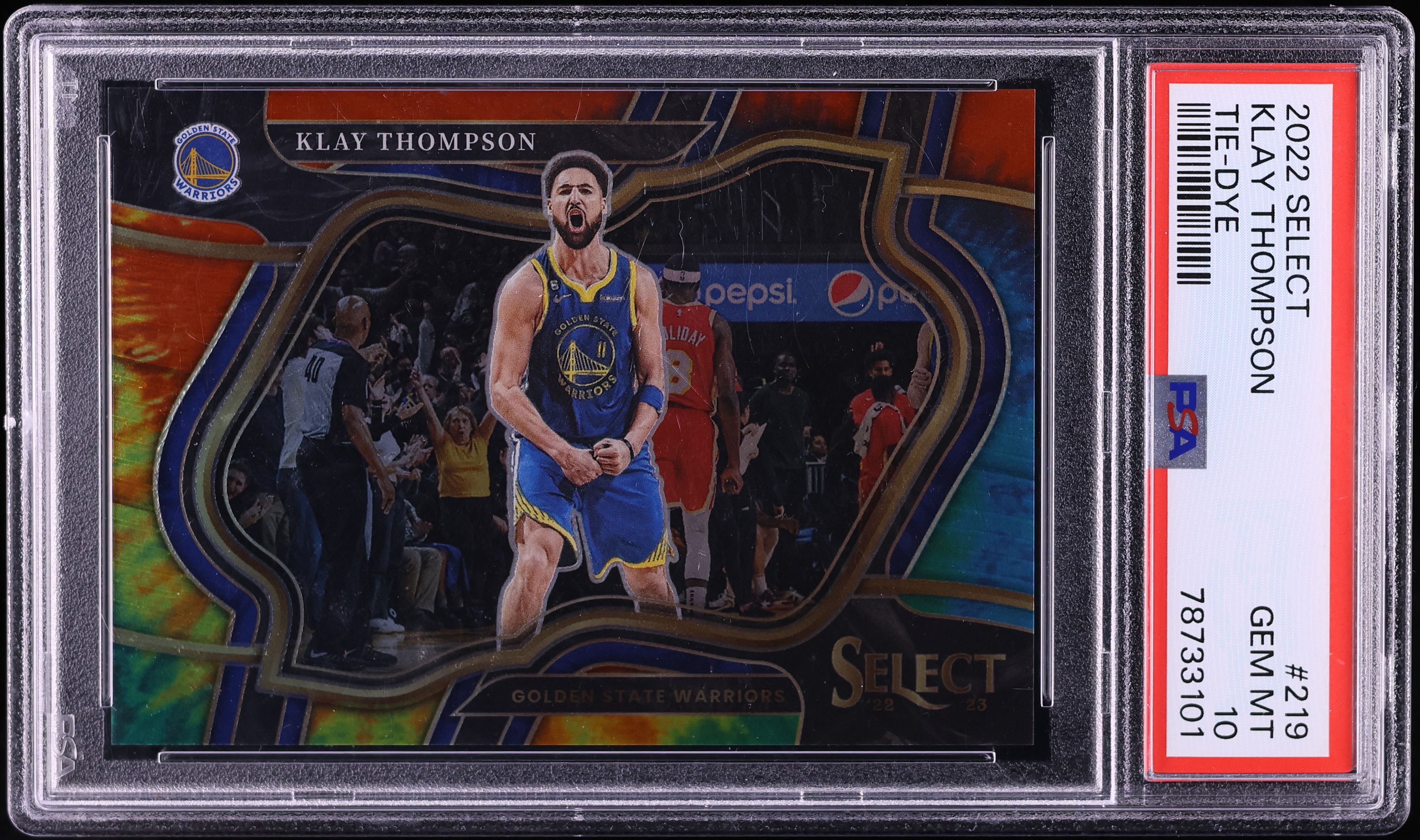 2022 Select Courtside Tie-Dye Prizm Klay Thompson /25 #219 PSA 10