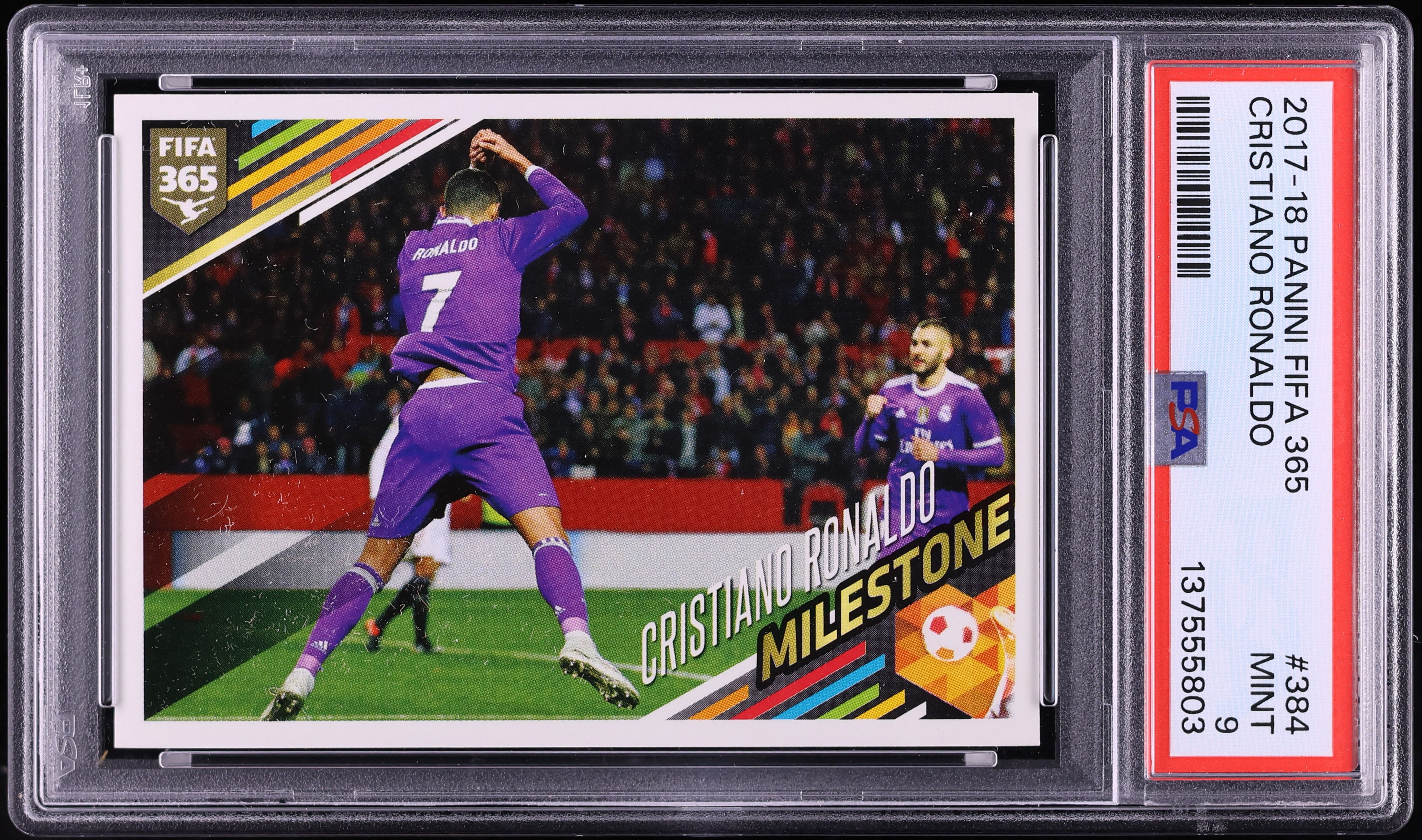 2017 Panini FIFA 365 Cristiano Ronaldo #384 PSA 9 MINT on Fanatics 