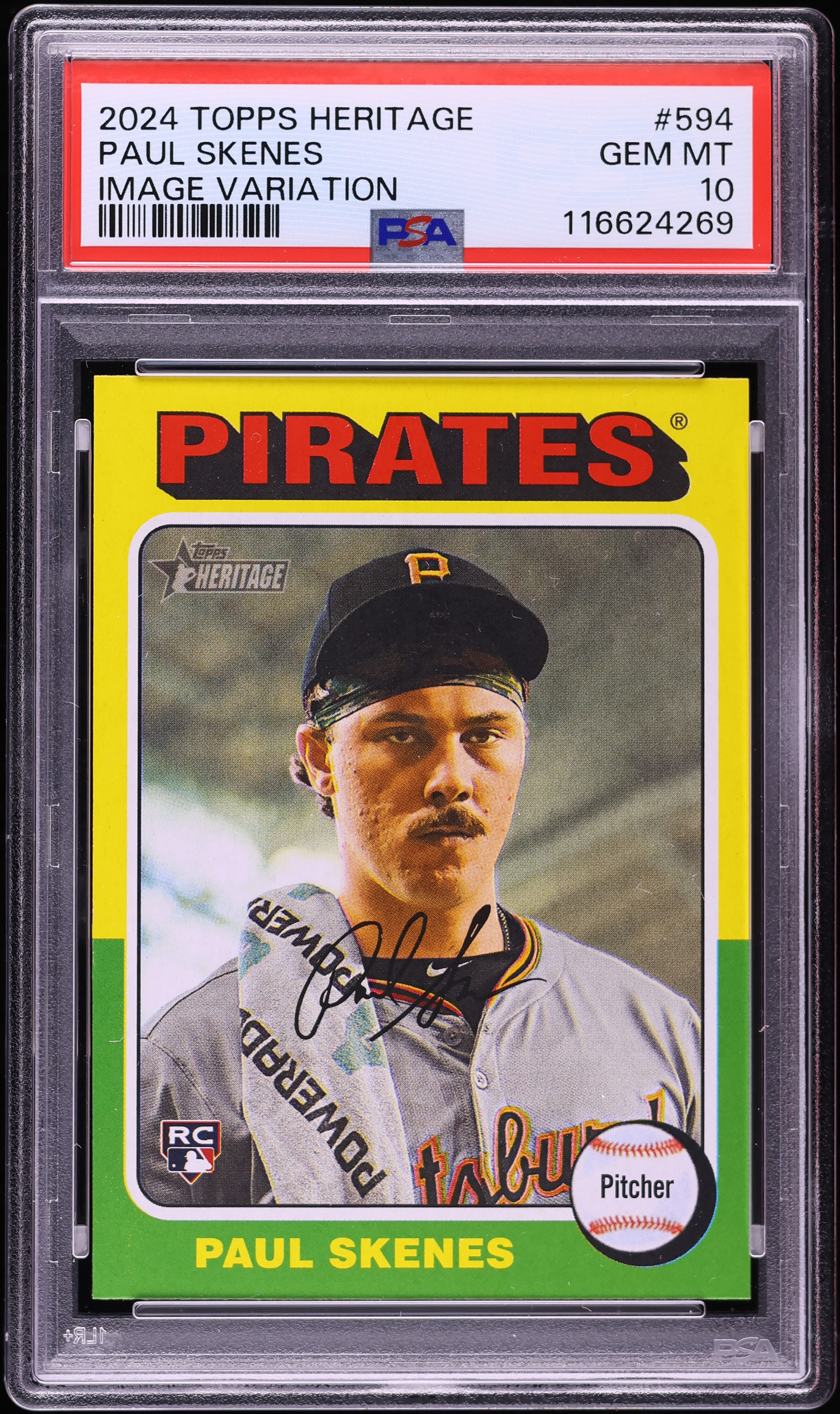 2024 Topps Heritage Image Variation Paul Skenes ROOKIE #594 PSA 10 