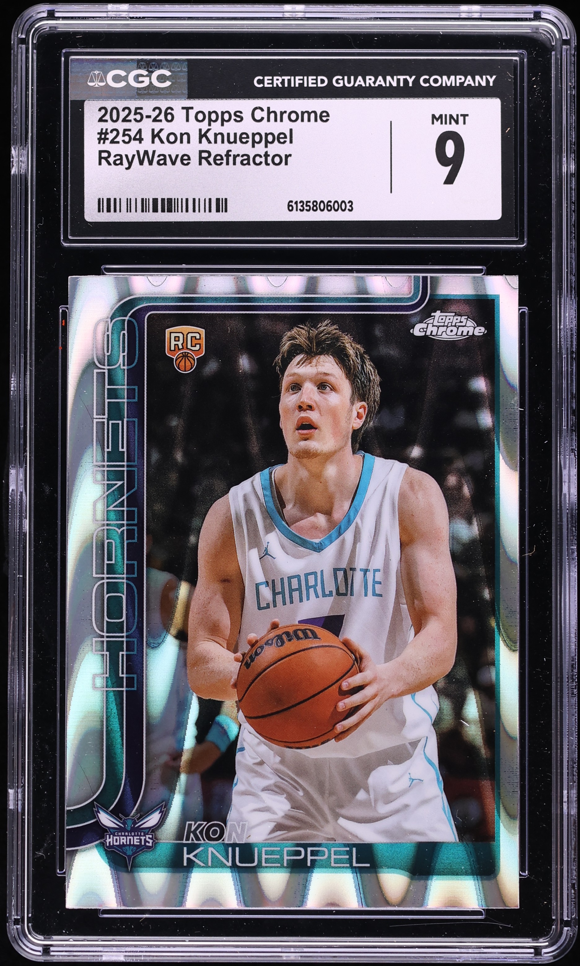 2025 Topps Chrome RayWave Refractor Kon Knueppel #254 CGC 9 MINT 